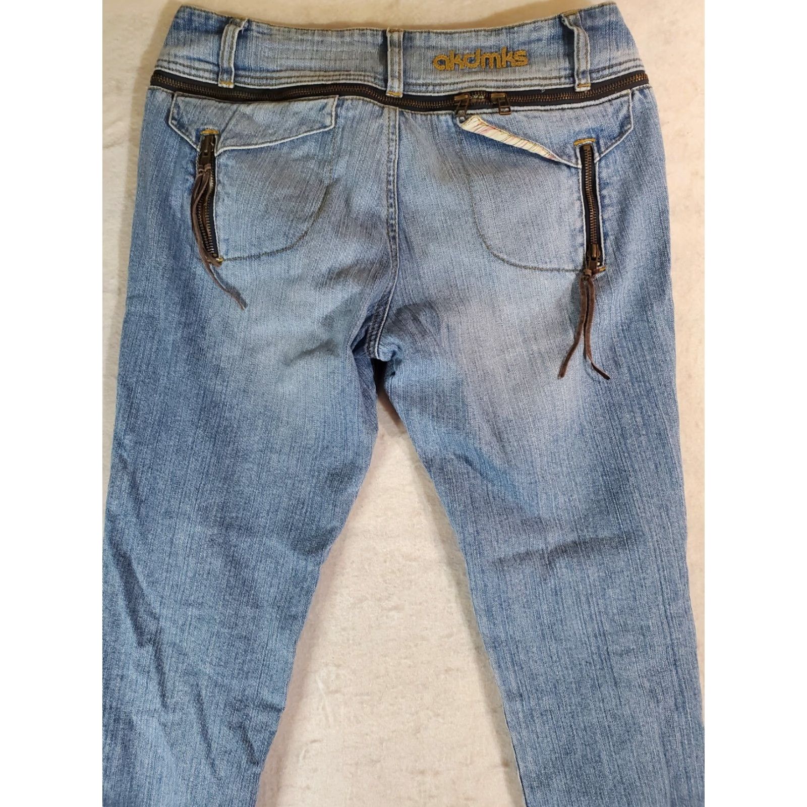 Akademiks VINTAGE Akademiks Slim Fit Zipper Jeans Womens 30x32 Light Blue Embroidered Denim Jeans Size 30" / US 8 / IT 44 - 5 Thumbnail