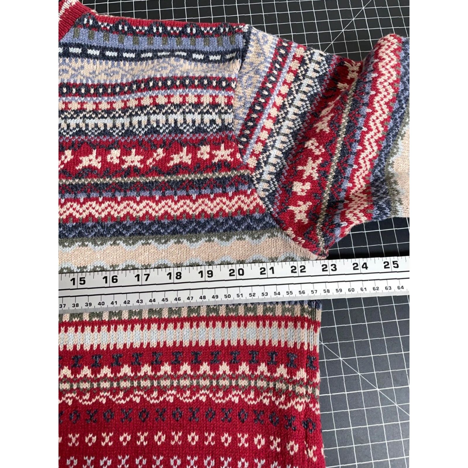 Eddie Bauer VINTAGE Eddie Bauer Sweater Women Large Red Knit Fair Isle Pullover 90s Casual Vintage Womens Size L / US 10 / IT 46 - 5 Thumbnail