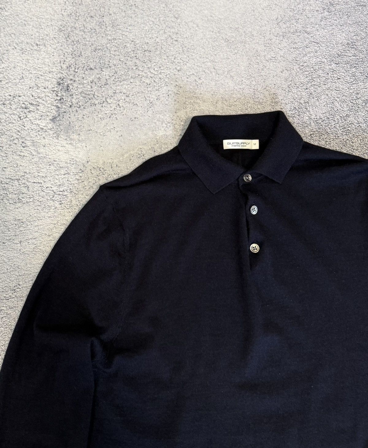 Suitsupply Suitsupply Merino Wool Polo Sweater M Fine Knit Long Sleeve Size US M / EU 48-50 / 2 - 5 Thumbnail