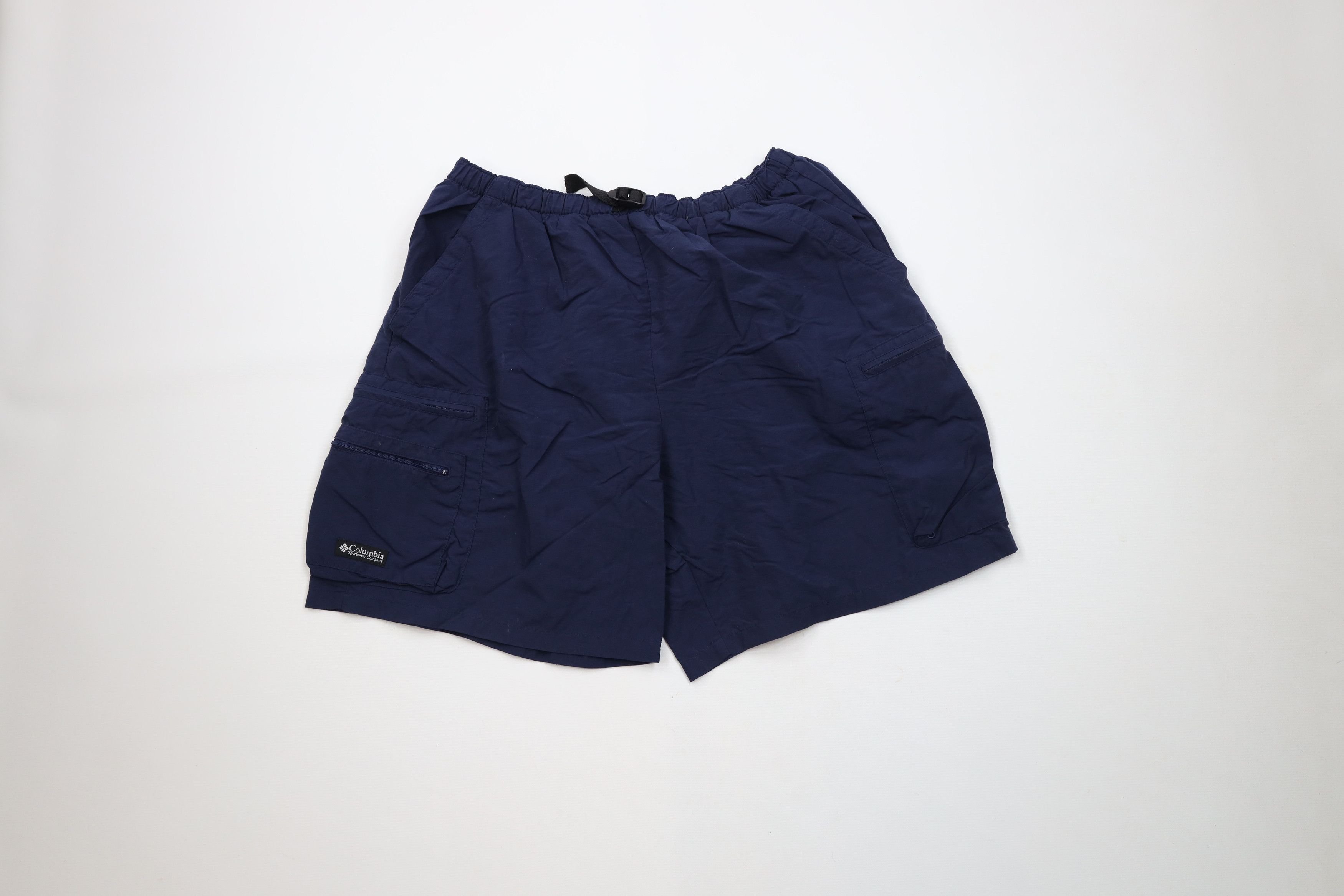 Columbia × Vintage Vintage 90s Columbia Lined Belted Above Knee Shorts Blue Size US 34 / EU 50 - 1 Thumbnail