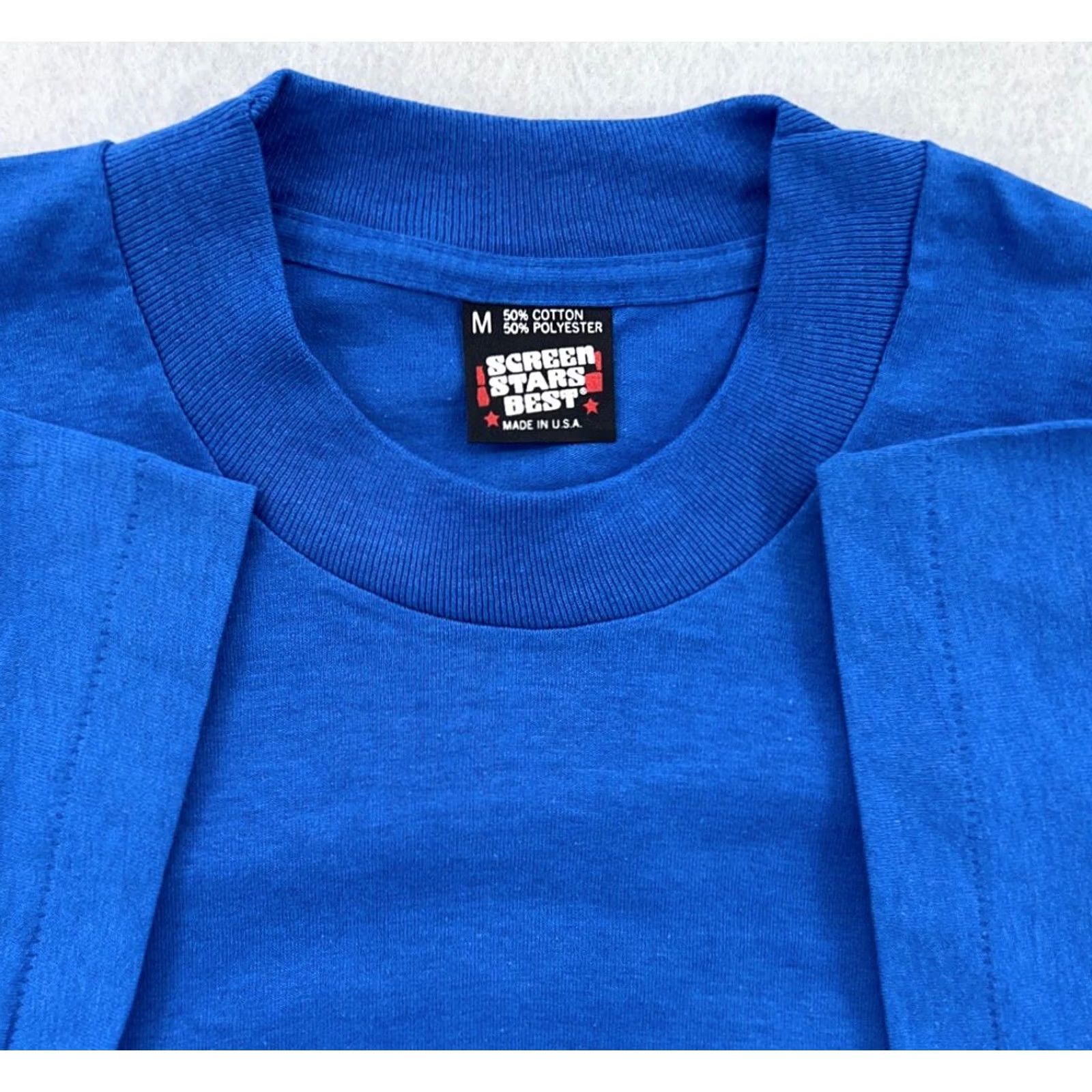 Vintage VINTAGE Screen Stars Best T-Shirt Shirt Men Small Blue 80s 90s Crew Neck Short Sleeve Cotton Polyester NOS Deadstock Size US S / EU 44-46 / 1 - 4 Thumbnail