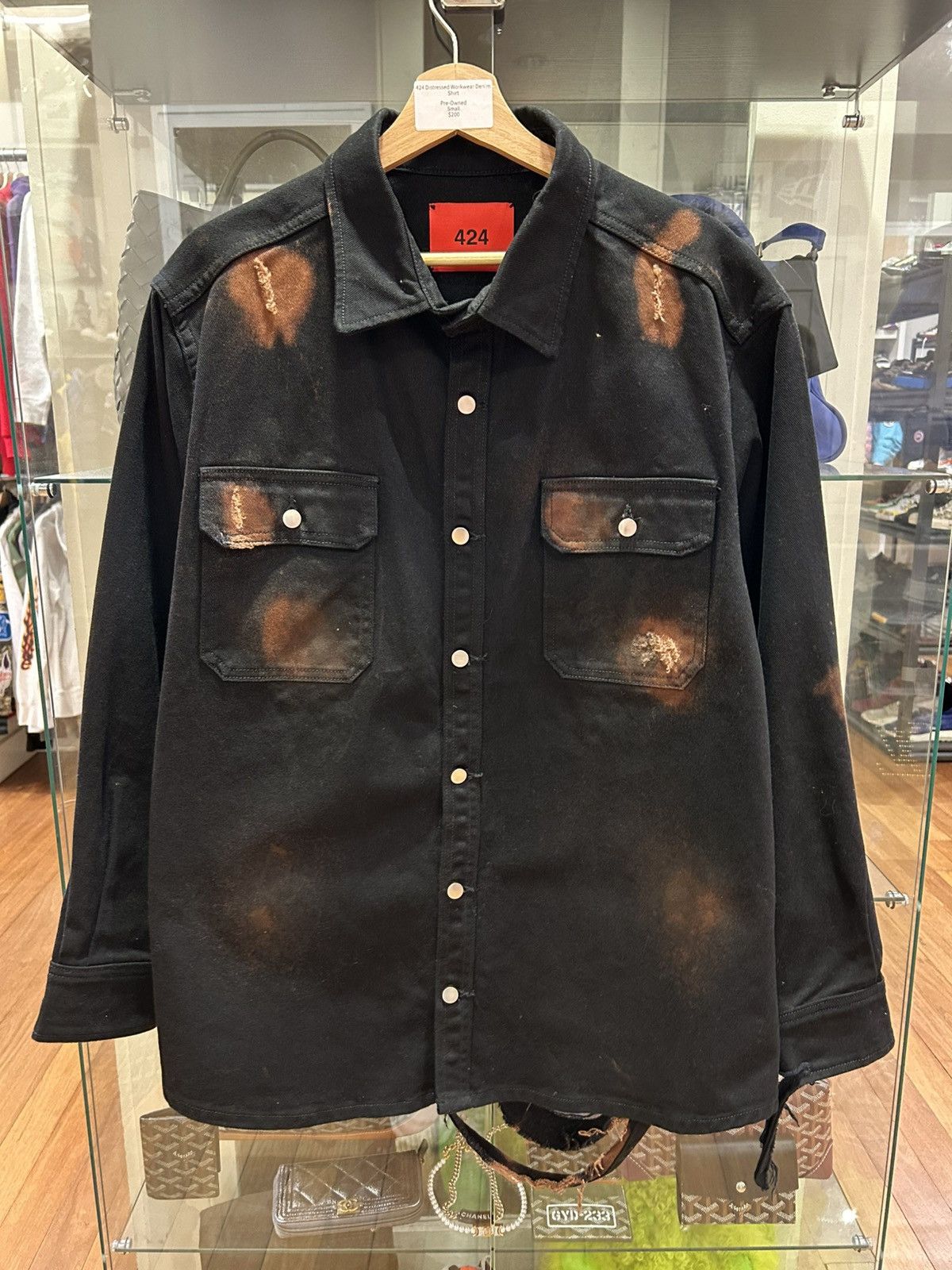 424 424 Distressed Workwear Denim Jacket Size US S / EU 44-46 / 1 - 1 Thumbnail