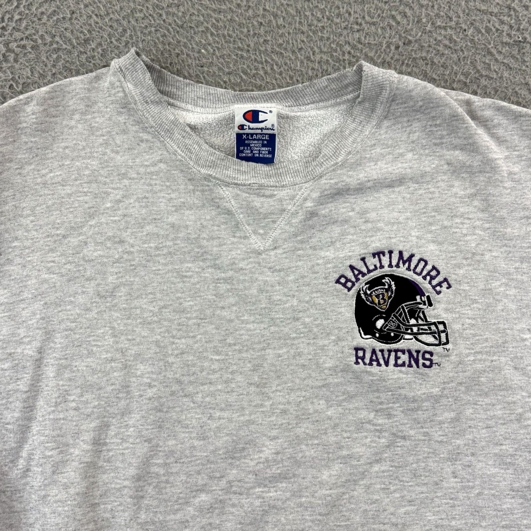 Champion VINTAGE Baltimore Ravens Sweatshirt Mens XL Gray Champion NFL 90s Sport Football Size US XL / EU 56 / 4 - 3 Thumbnail