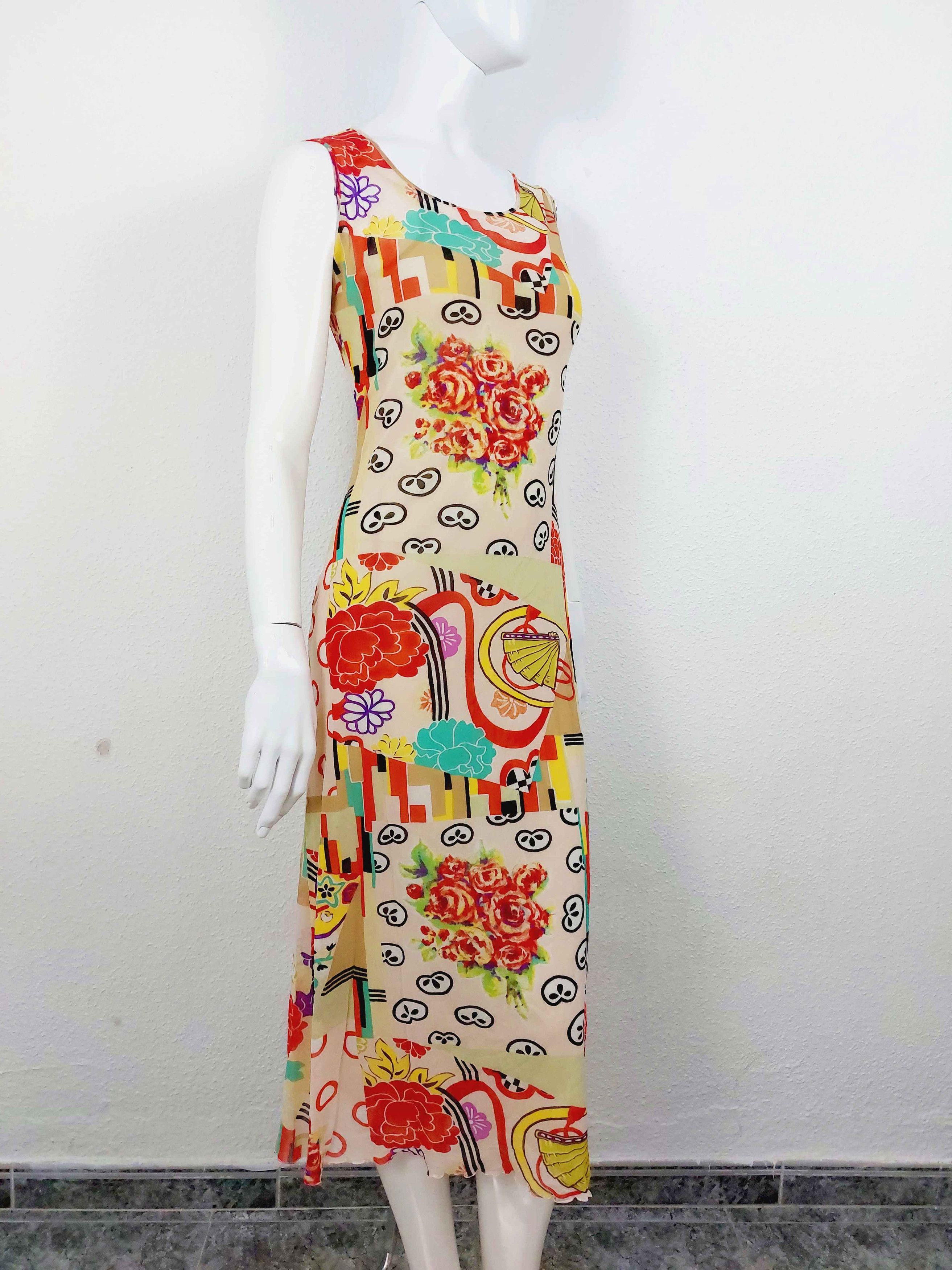 Kenzo Kenzo Rose Floral Fan Geisha Mesh Transparent Maxi Dress Size M / US 6-8 / IT 42-44 - 5 Thumbnail