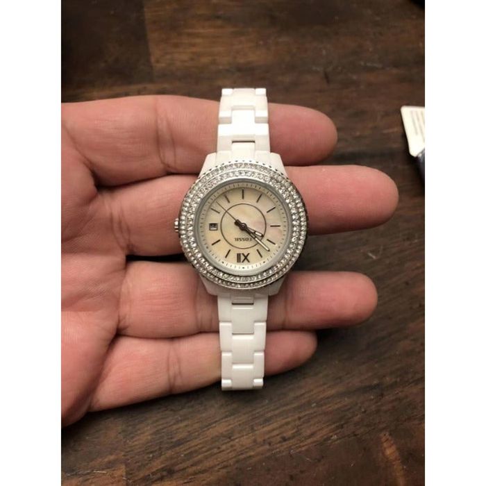 Fossil Fossil CE1116 Stella Three-Hand Date White Ceramic Watch