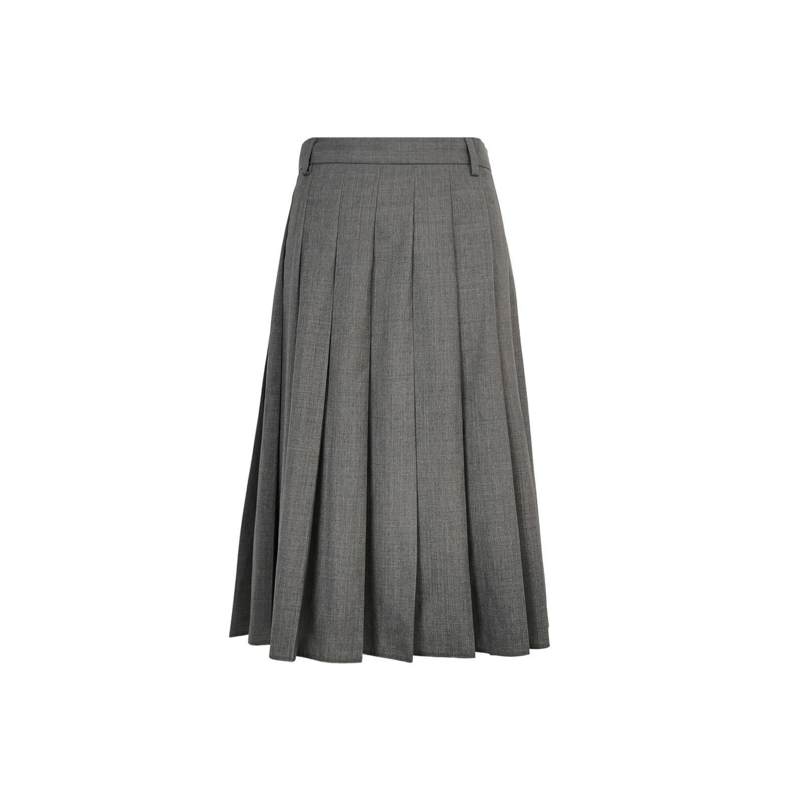 Prada Prada Grey Wool Pleated Midi Skirt 0089 Size 42" / US 20 - 1 Thumbnail