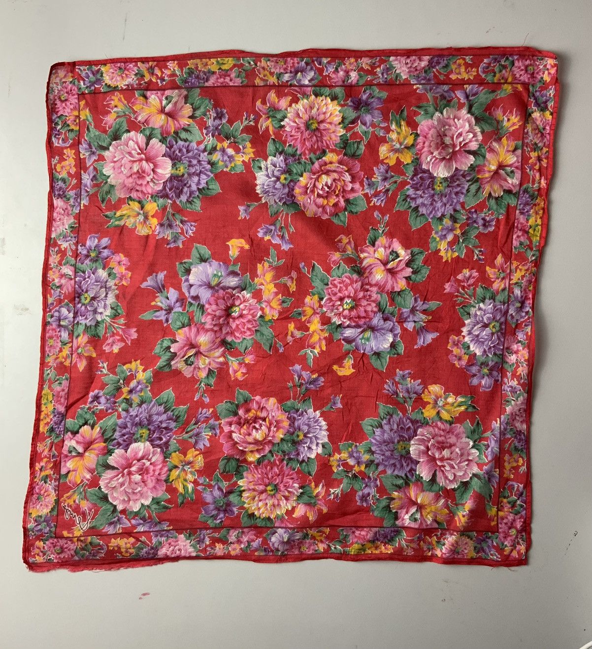 Kenzo Kenzo Flower Art Bandana Handkerchief Size ONE SIZE - 5 Thumbnail