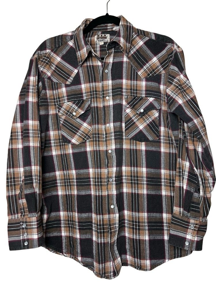 Vintage Vintage 1980's-1990's Ely Cattleman Button Up Flannel Size US L / EU 52-54 / 3 - 1 Thumbnail
