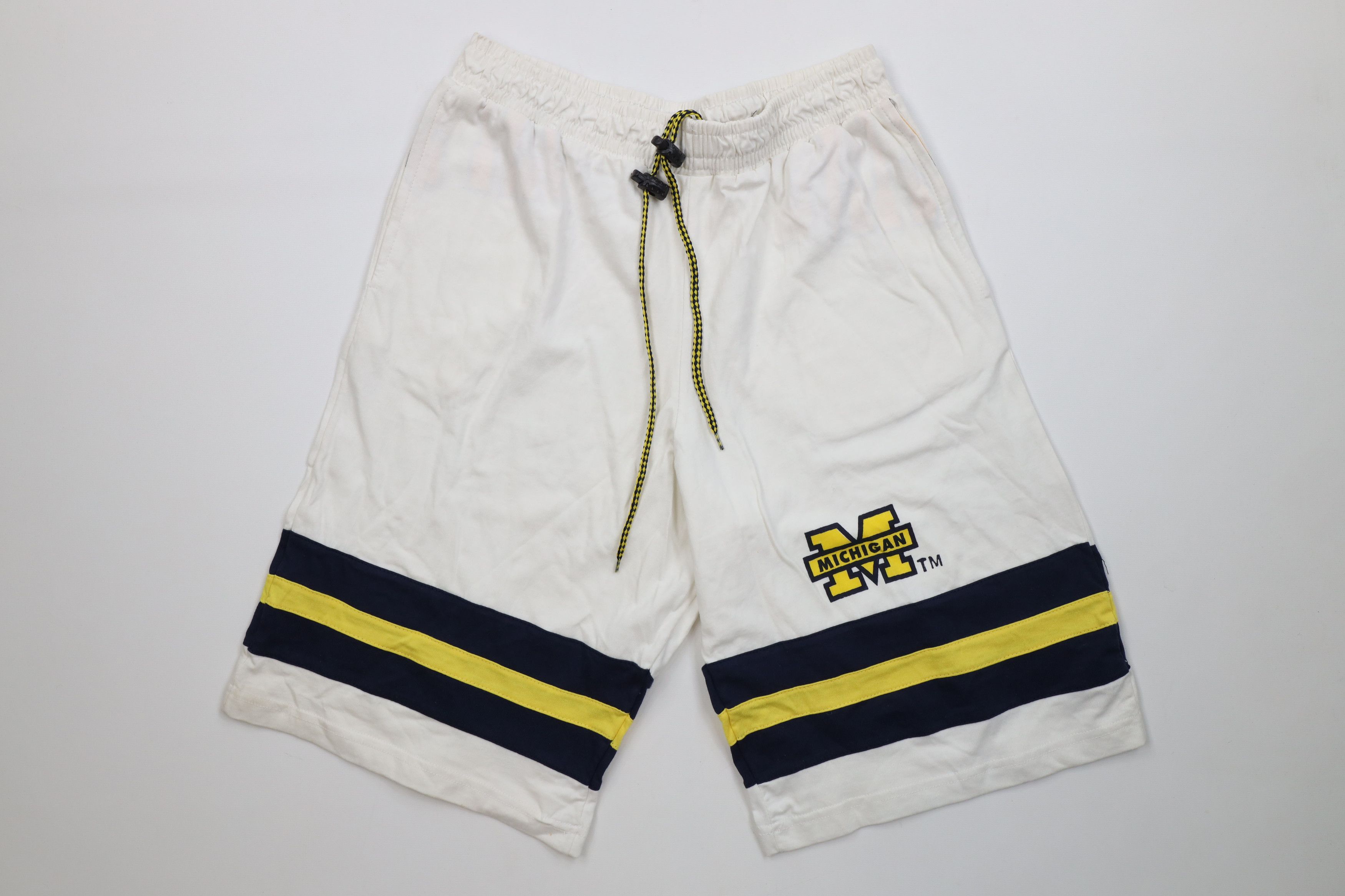 Vintage Vintage 90s University of Michigan Striped Shorts Cotton Size US 34 / EU 50 - 1 Thumbnail