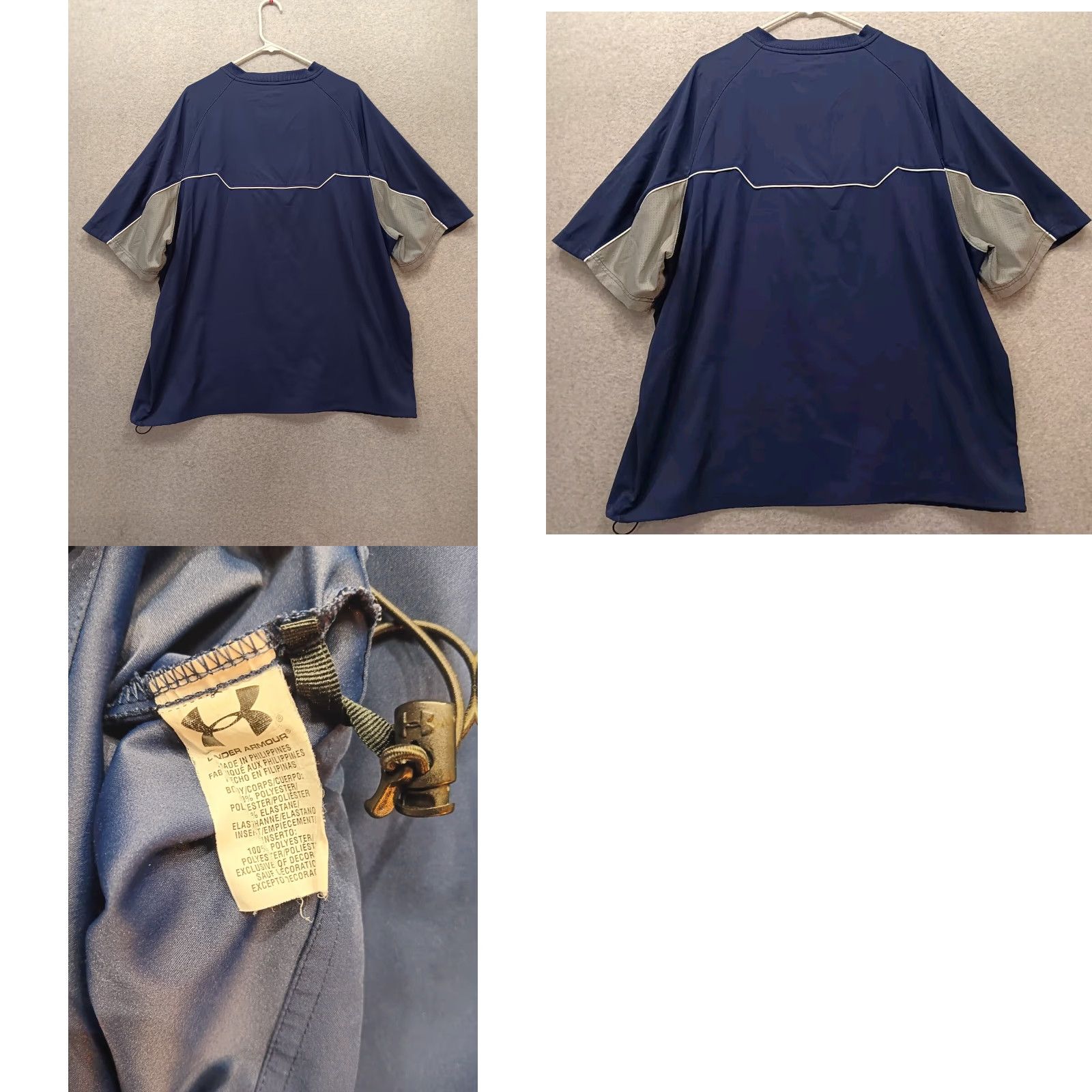 Under Armour Under Armour All Season Gear Top Shirt Regular 2XL Blue Loose Fit Short Sleeve Zip Drawstring Pullover Men Size US XXL / EU 58 / 5 - 9 Thumbnail