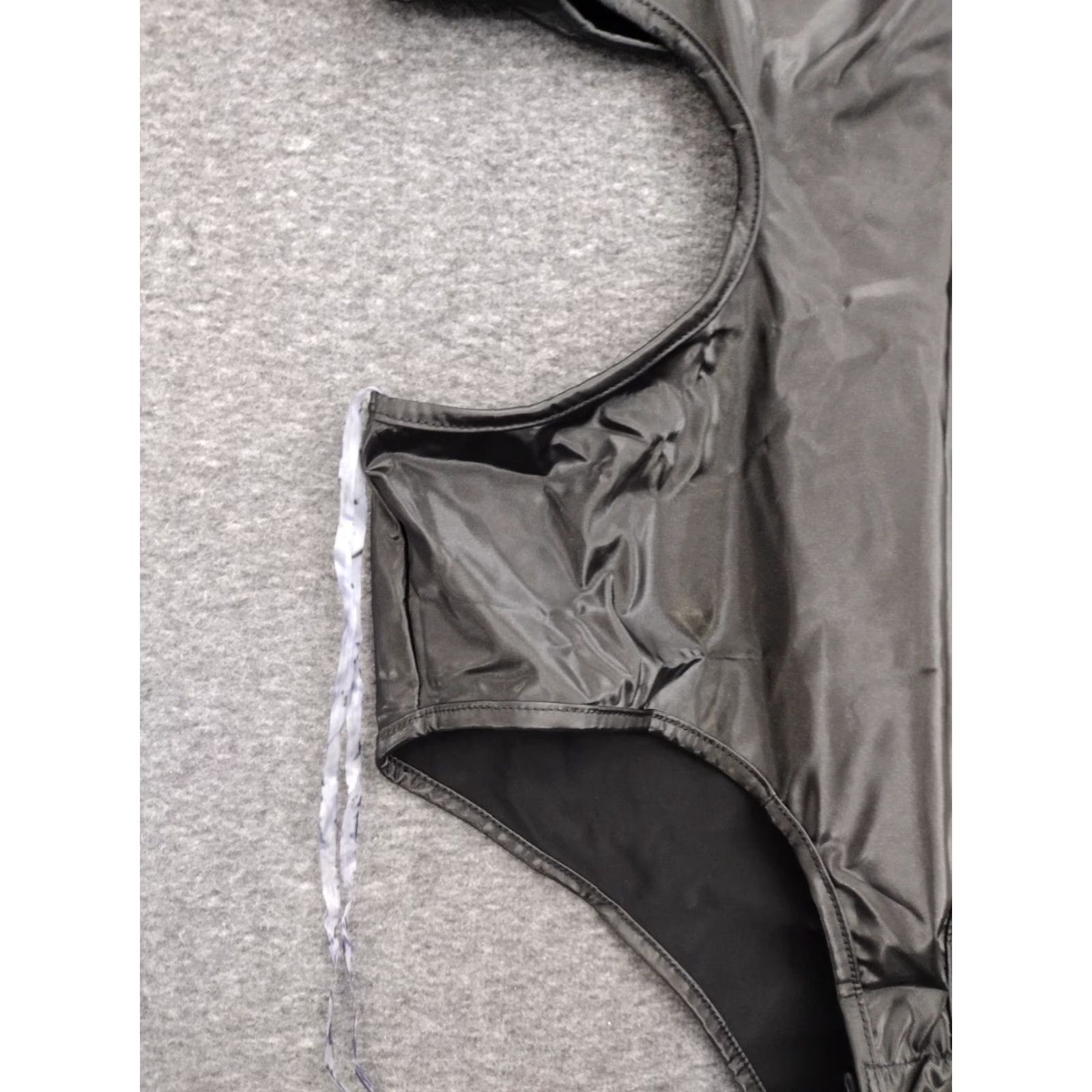 Vintage Codigo Women's One Piece Black Faux Leather Cut Out Sides Swimsuit Size L Size ONE SIZE - 6 Thumbnail