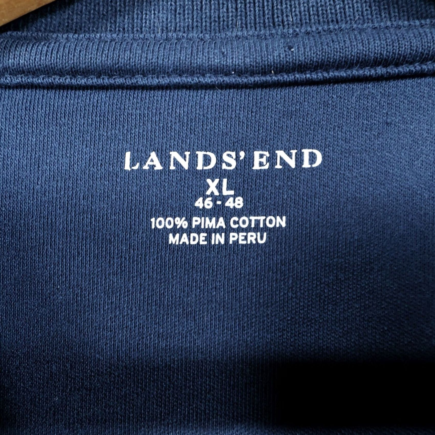 Lands' End Lands' End Polo Shirt Mens XL Navy Blue 100% Pima Cotton Short Sleeve Size US XL / EU 56 / 4 - 7 Thumbnail