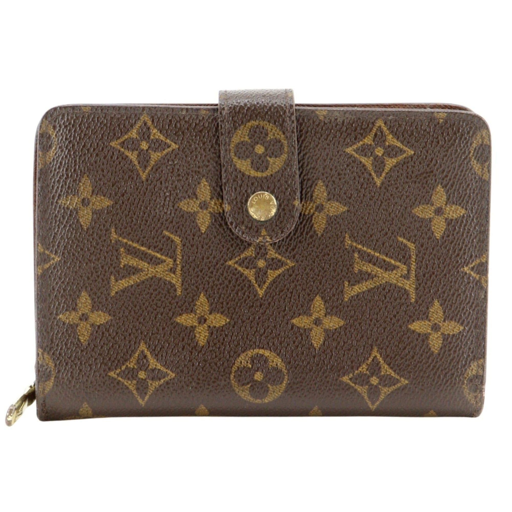Louis Vuitton Louis Vuitton Porte Papier Zip Bi-fold Wallet M61207 Monogram Canvas 2002 Brown SP0012 Snap Button Women's Size ONE SIZE - 1 Thumbnail