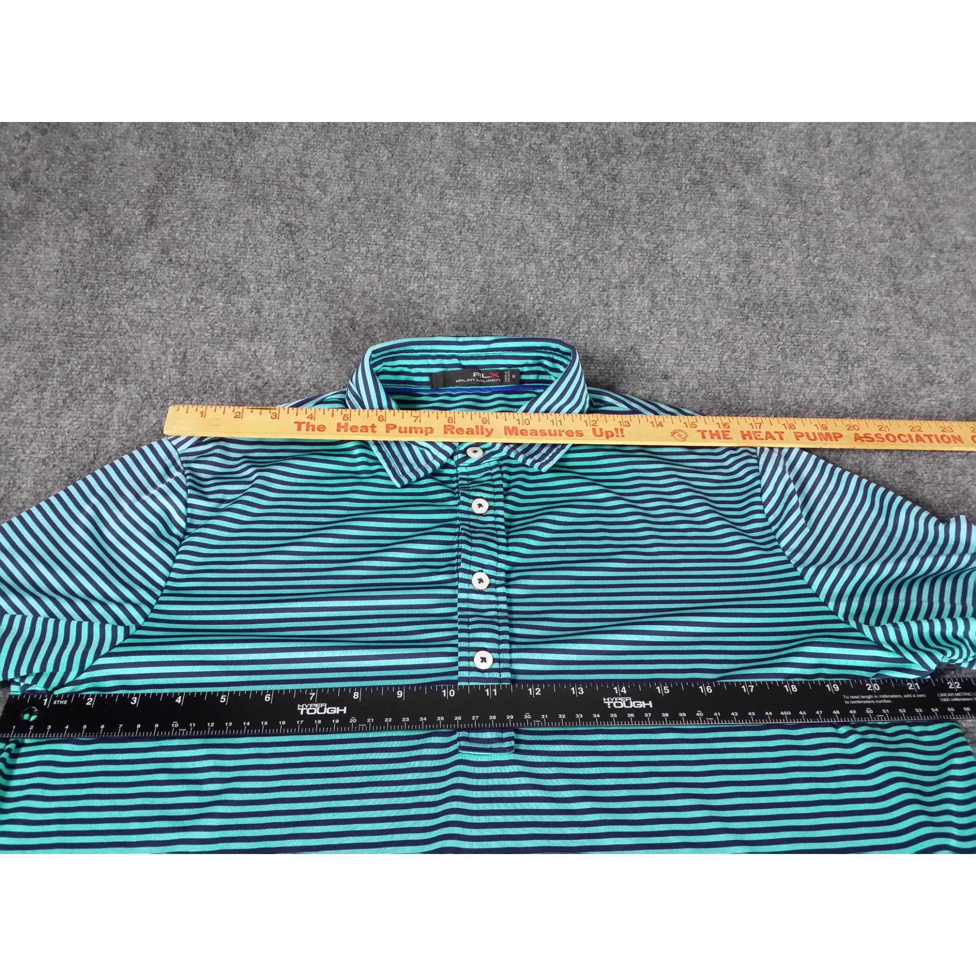 RLX Ralph Lauren RLX Ralph Lauren Polo Shirt Men Sz M Striped Blue Green Golf Size US M / EU 48-50 / 2 - 5 Thumbnail