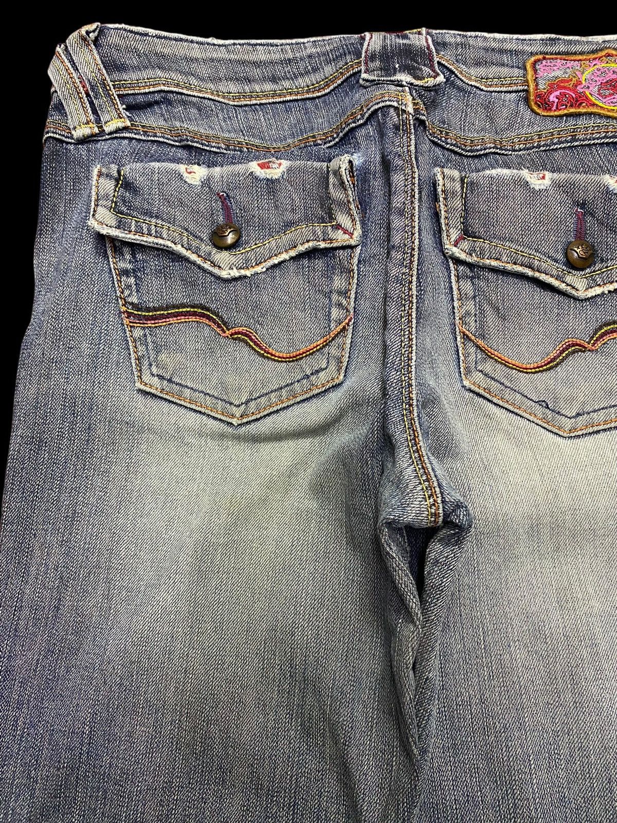 Japanese Brand Blue flared jeans with a vintage vibe #y2kfashion Size 29" - 7 Thumbnail