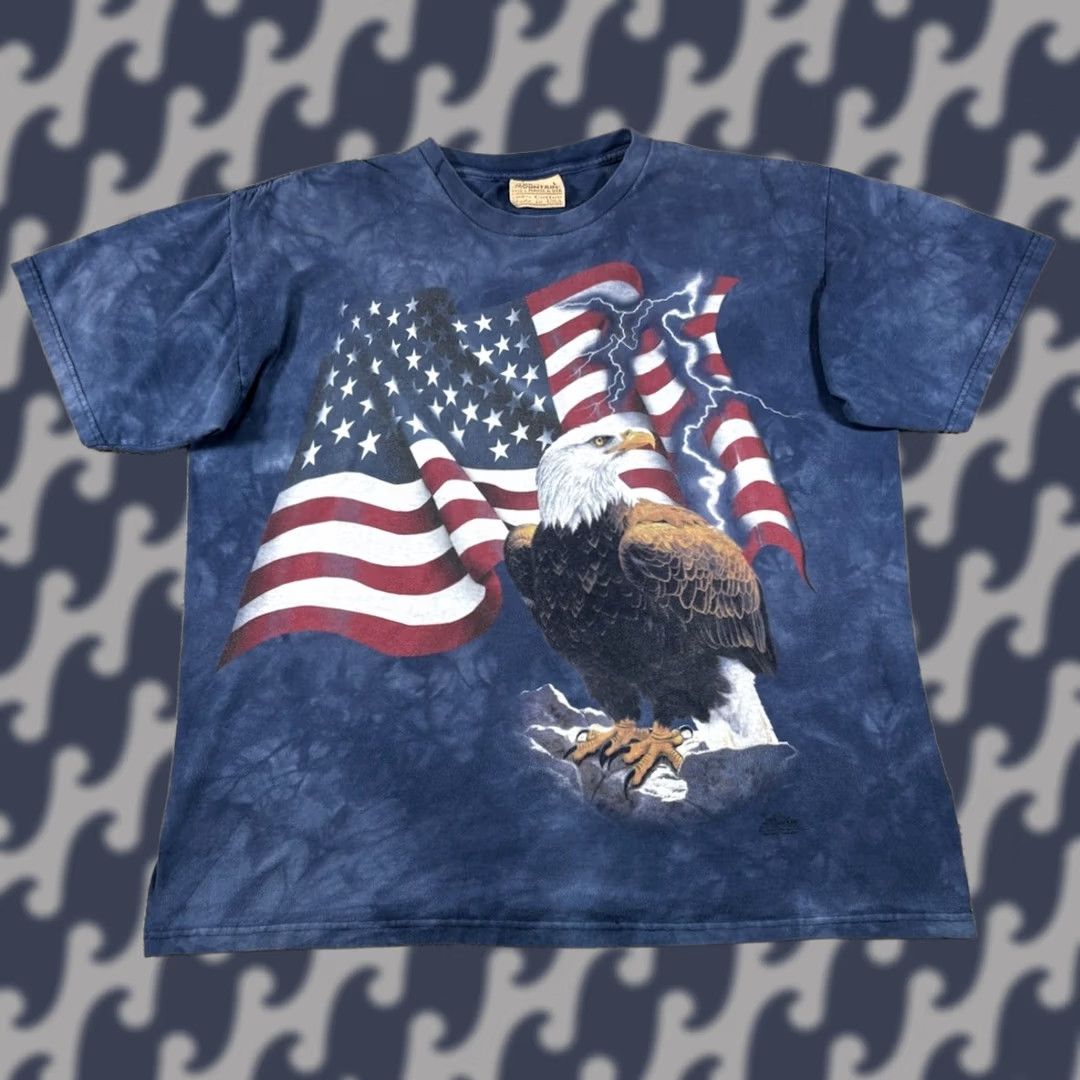 The Mountain VINTAGE The Mountain Shirt L Tie Dye Eagle American Flag Nature USA Made In T Size US L / EU 52-54 / 3 - 1 Thumbnail