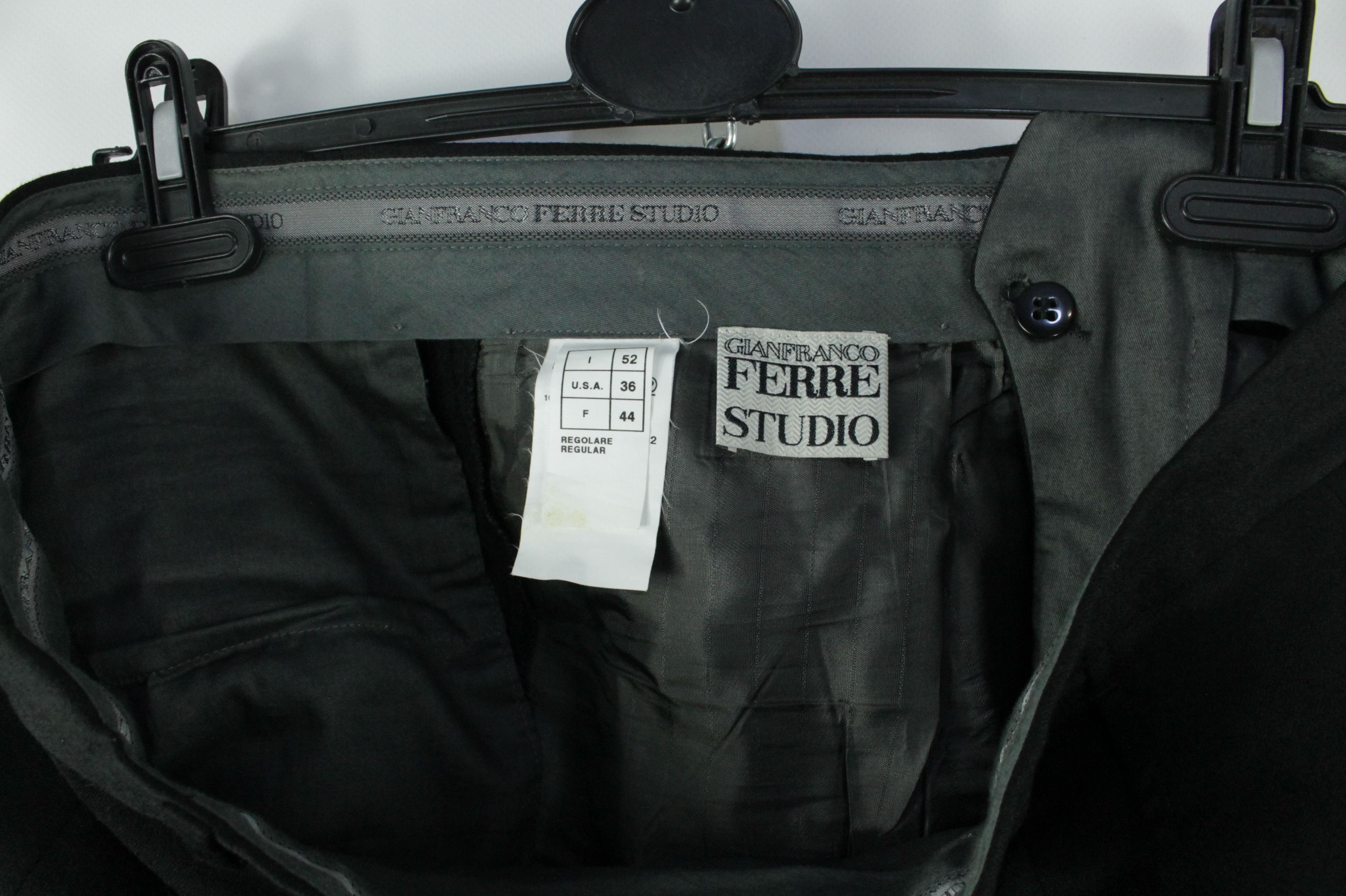 Designer × Gianfranco Ferre × Vintage Vintage Gianfranco Ferre Studio Plated Black Wool Pants Size US 36 / EU 52 - 7 Thumbnail