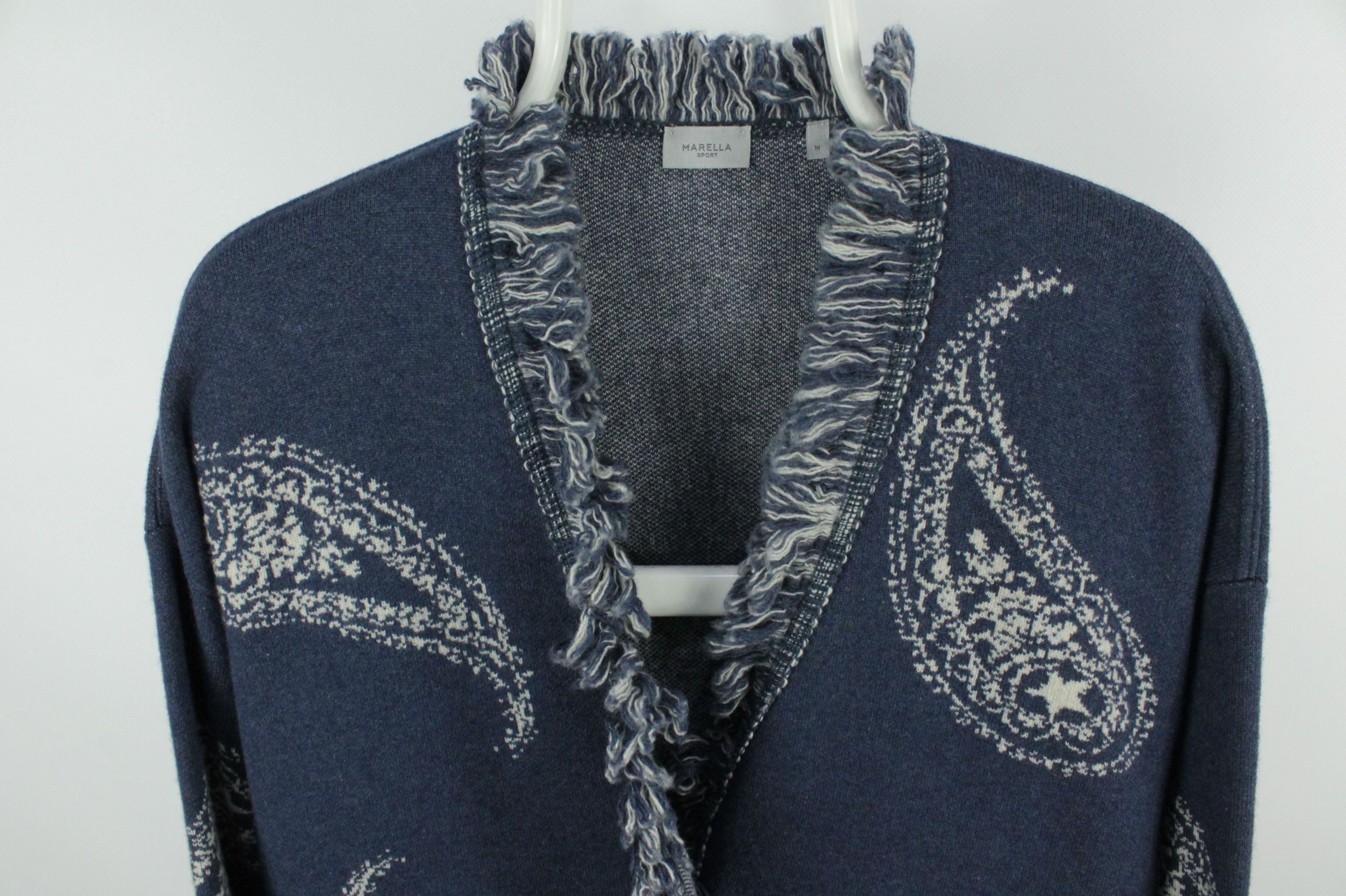Marella Marella Sonale Cardigan in Cashmere Jacquard Wool Blend Size M / US 6-8 / IT 42-44 - 10 Thumbnail