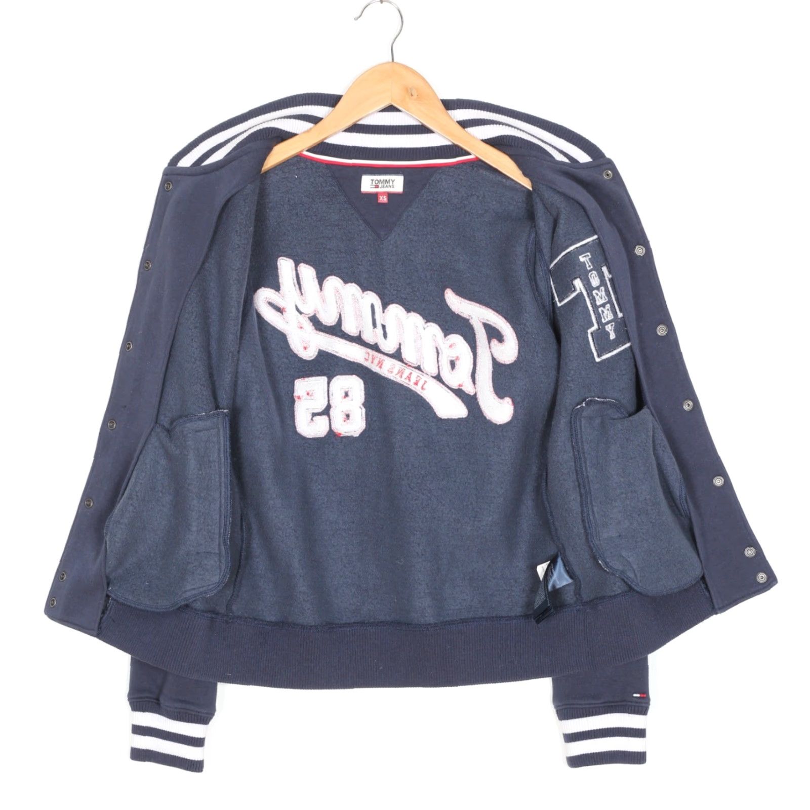 Tommy Hilfiger TOMMY HILFIGER JEANS Bomber Varsity Jacket Women XS MJ6133 Jacket Women XS Blue Size 26" / US 2 / IT 38 - 3 Thumbnail