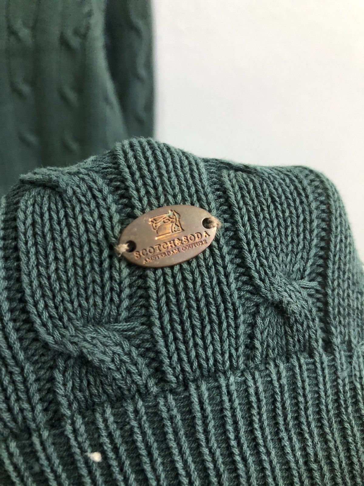 Scotch & Soda Scotch & Soda Classic Cable Knit Sweater Suede Elbows Size US XL / EU 56 / 4 - 6 Thumbnail