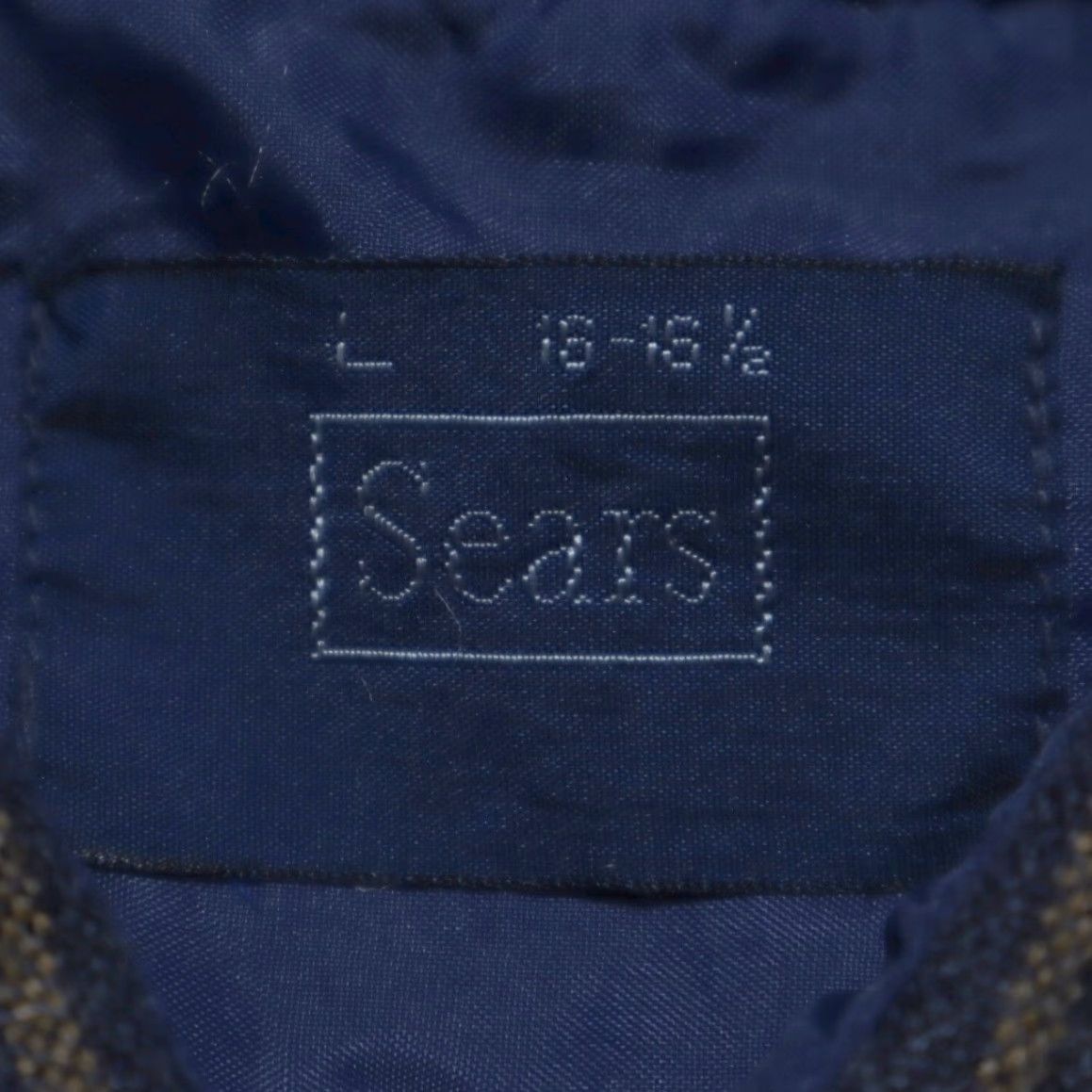 Sears VTG Sears Shirt Plaid Navy Blue 1970s Button Up Long Sleeve Men L Size US L / EU 52-54 / 3 - 5 Thumbnail