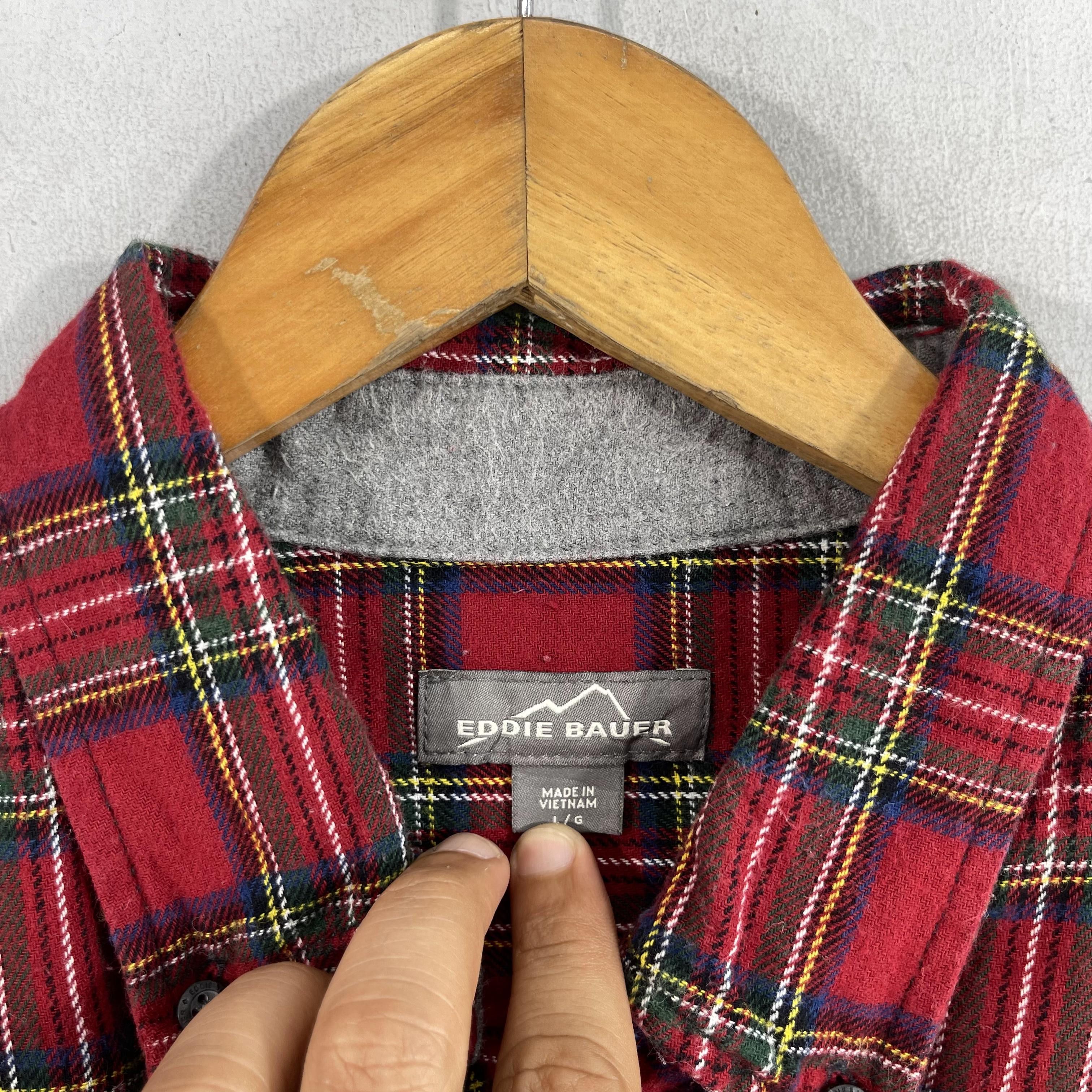 Eddie Bauer × Flannel Vintage EDDIE BAUER Plaid Tartan Red Flannel Button Up Shirt Size US L / EU 52-54 / 3 - 5 Thumbnail