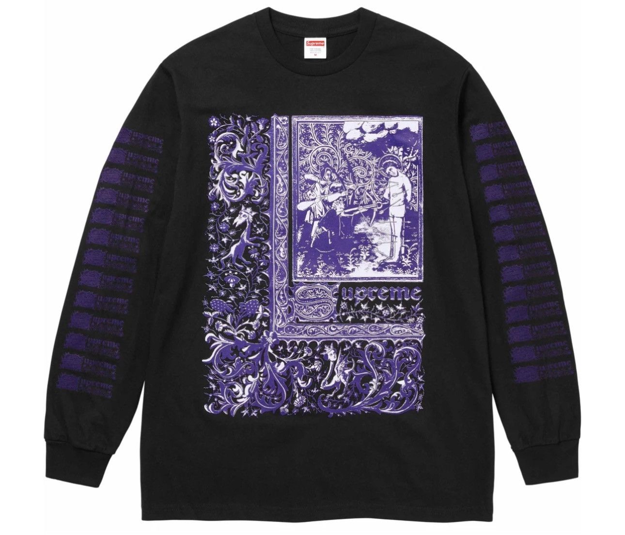 image of Supreme Saint Sebastian L/s Tee in Black, Men's (Size XL)