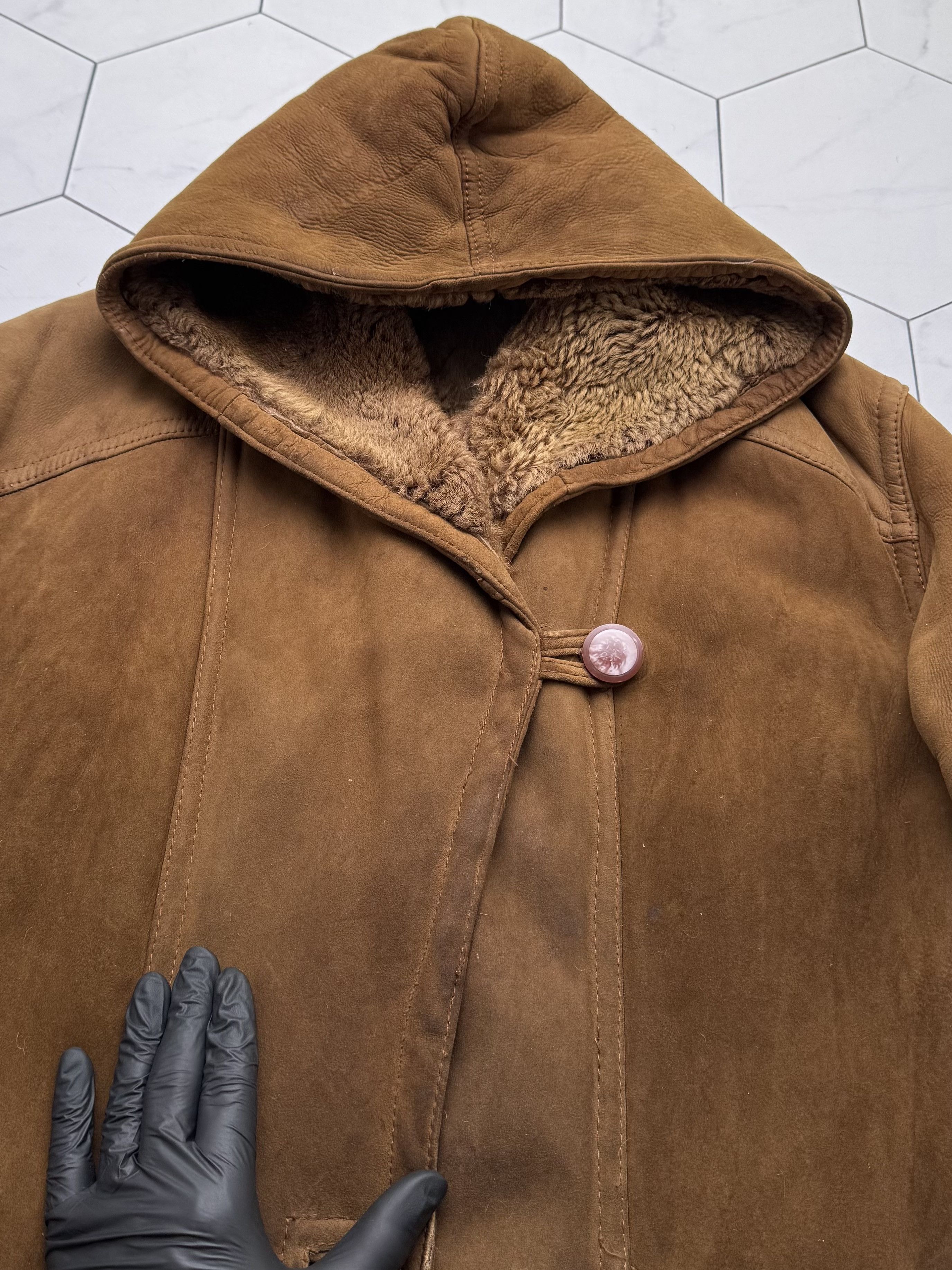 Vintage Vintage Real Sheepskin Coat Hooded Leather Winter Outerwear Size L / US 10 / IT 46 - 15 Thumbnail