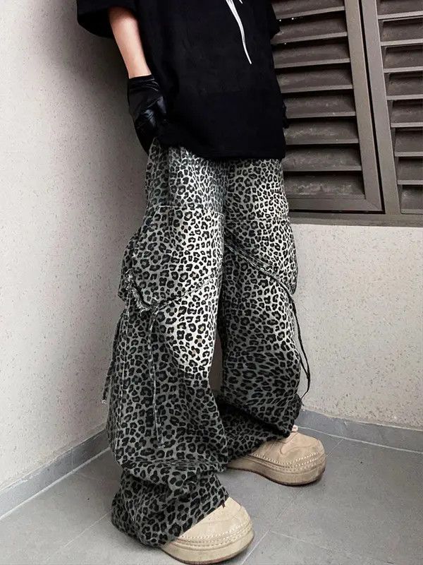 Vintage Fukatsu x Kamon Leopard Print Cargo Pants Size US 32 / EU 48 - 5 Thumbnail