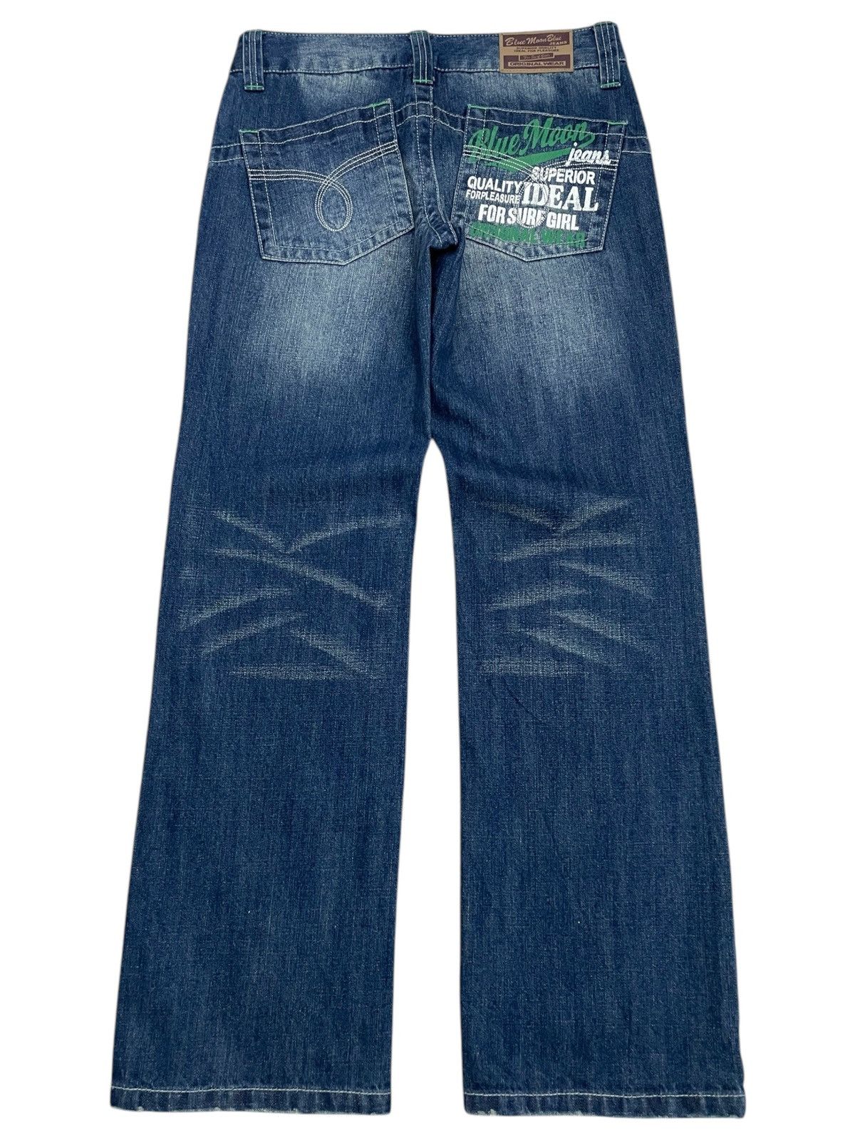 Blue Blue Japan × Hysteric Glamour × Japanese Brand Blue Moon Blue Y2k Style Wording Pocket Clone Devgru Style Size US 30 / EU 46 - 2 Thumbnail