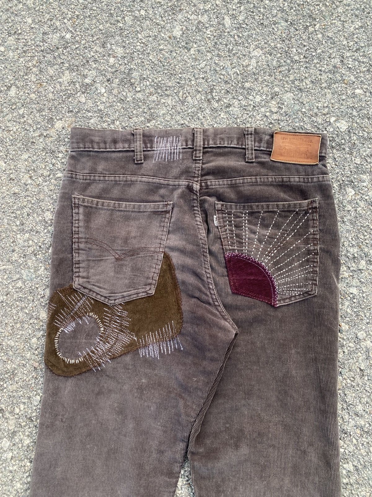 Levi's Vintage Clothing 1970s-80s Levis Corduroy Hippies Patchwork Flared Size US 34 / EU 50 - 4 Thumbnail
