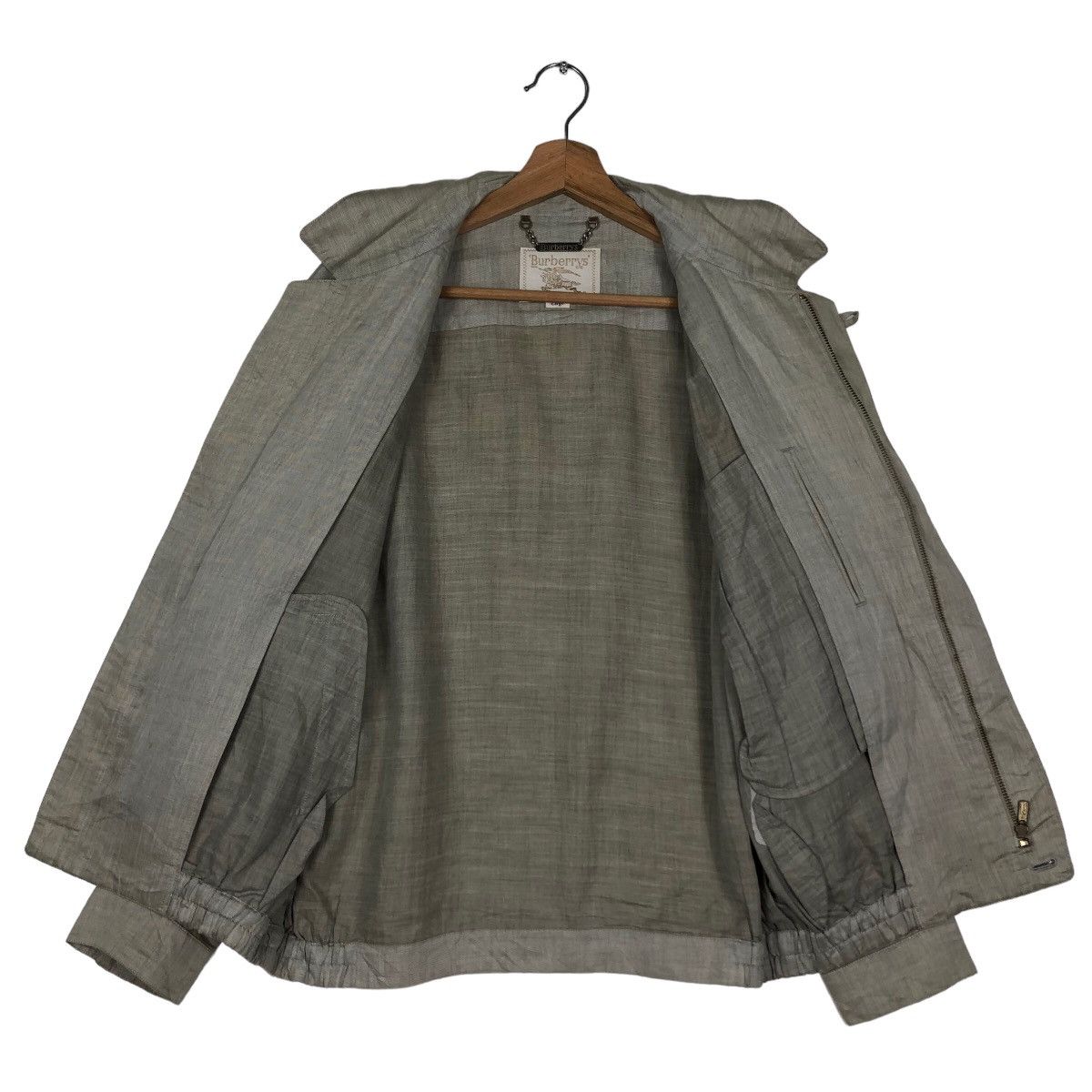 Burberry 🔥Vintage Fly Bomber Jacket Burberrys Herringbone Size US L / EU 52-54 / 3 - 10 Thumbnail