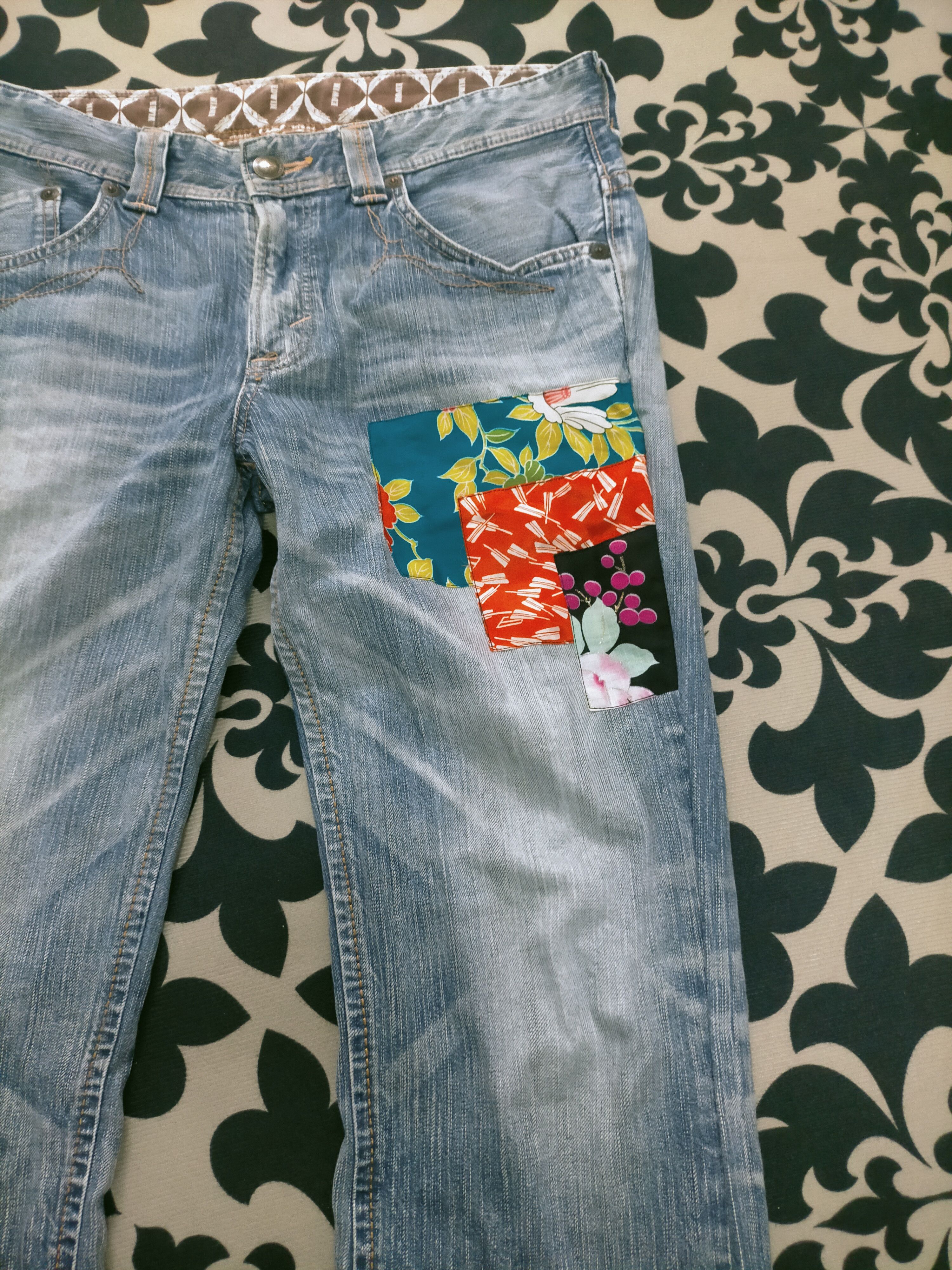 Edwin × Le Grande Bleu (L.G.B.) 🔥Flared🔥 Edwin xv Thrashed Patchwork Jeans Size US 32 / EU 48 - 3 Thumbnail