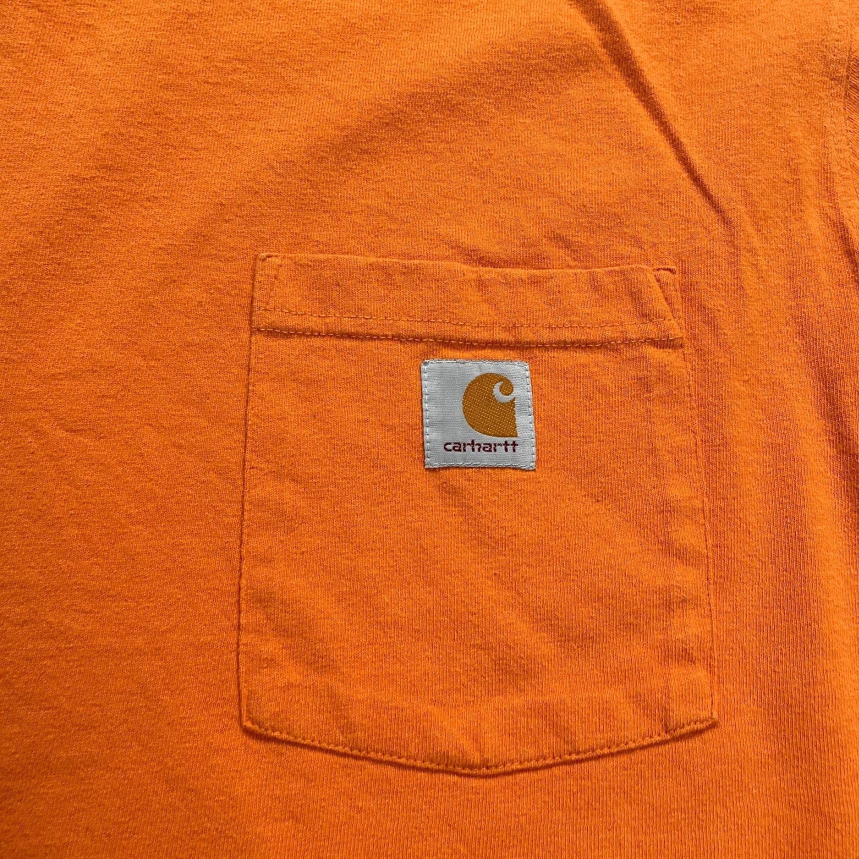 Carhartt VINTAGE Carhartt K87 Original Fit T-Shirt Mens XL Orange Crew Neck Pocket Cotton Size US XL / EU 56 / 4 - 3 Thumbnail