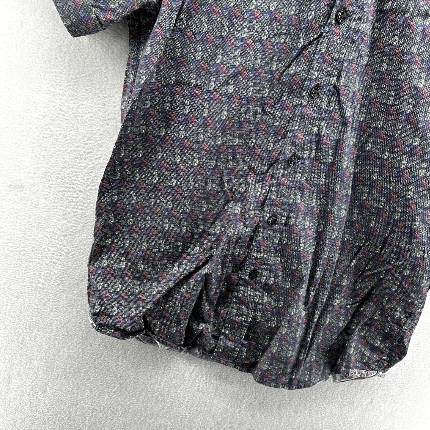 Robert Graham Robert Graham Shirt Mens Small Gray Floral Short Sleeve Button-Up Stretch Twill Size US S / EU 44-46 / 1 - 6 Thumbnail