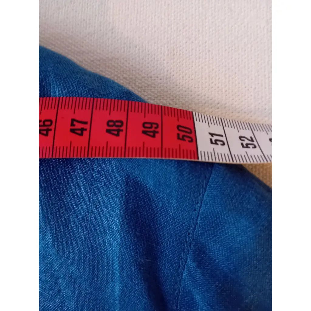 Fedeli FEDELI Blue Linen Single-Breasted Blazer - Size 56 Size 54R - 10 Thumbnail