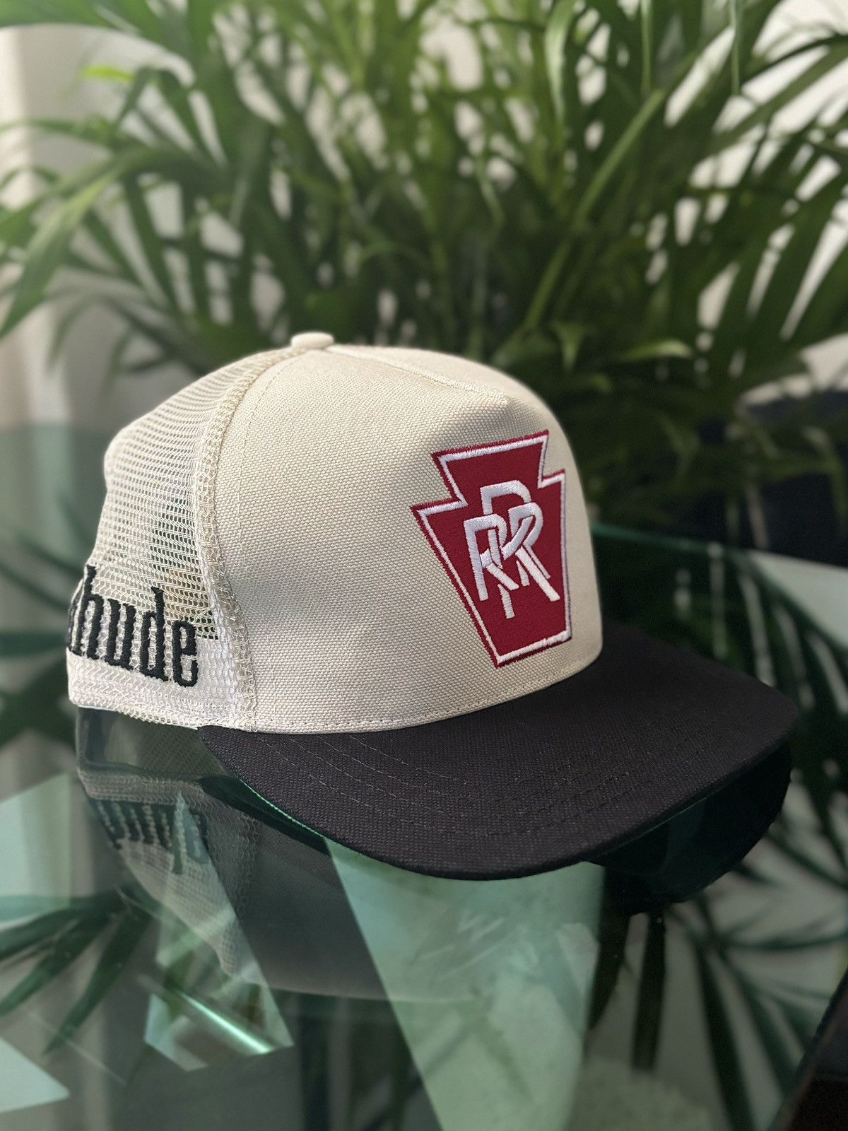 image of Rhude “Triple R” Side Logo Hat in Black, Men's