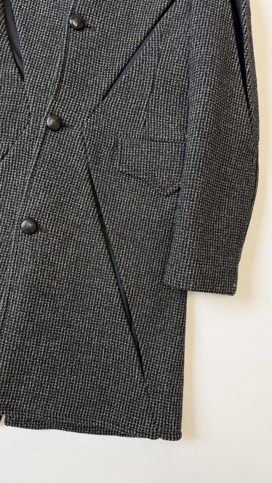 Stefan Cooke A/W 19 ‘Slashed’ Black/Beige Wool Overcoat Size US M / EU 48-50 / 2 - 12 Thumbnail