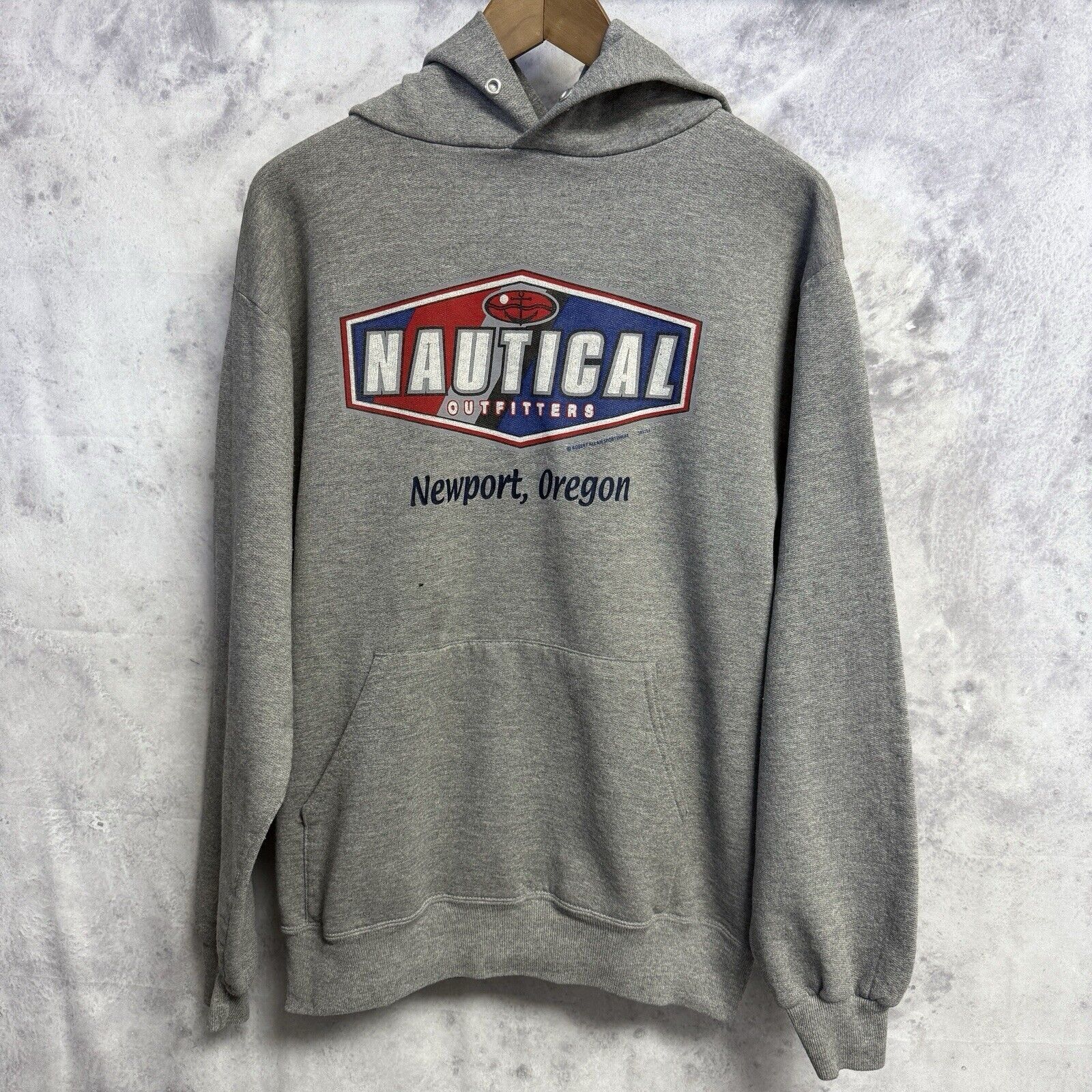 Vintage Vintage Nautical Outfitters Hoodie Mens Medium Gray Y2K Sail Size US M / EU 48-50 / 2 - 2 Thumbnail