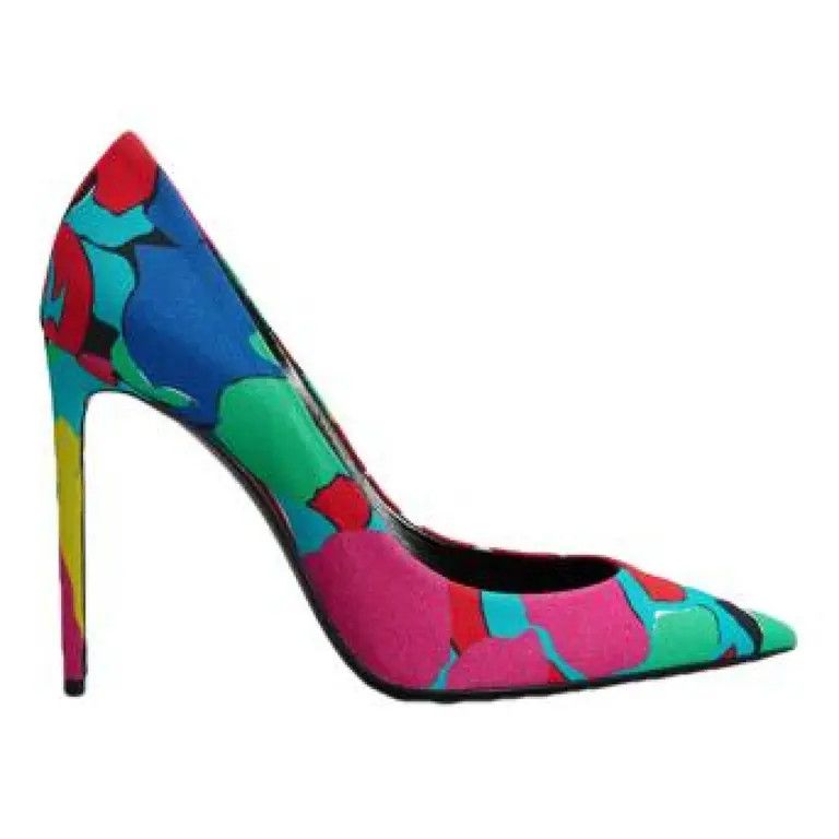 Saint Laurent Paris o1bcso1str1124 Zoe Pumps In Flower Printed in Multicolor Size US 6 / IT 36 - 1 Thumbnail