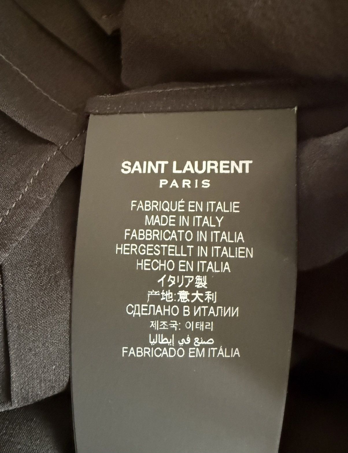 Saint Laurent Paris FW23 Saint Laurent Lavalliere-Neck Shirt in Silk Muslin Size US XS / EU 42 / 0 - 11 Thumbnail