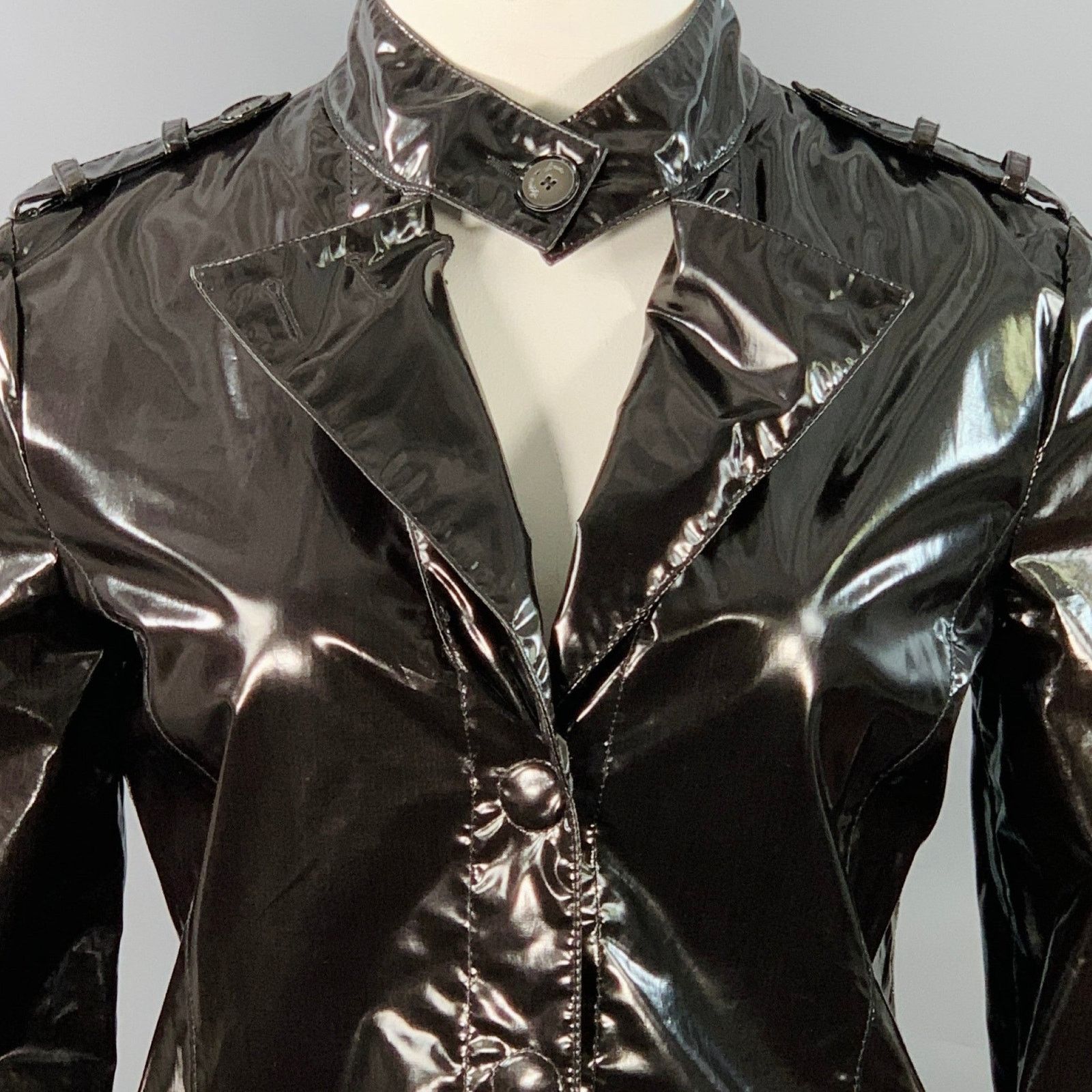 Emporio Armani Black Polyester Cotton Epaulets Zip Pockets Hidden Snaps Size XL / US 12-14 / IT 48-50 - 3 Thumbnail