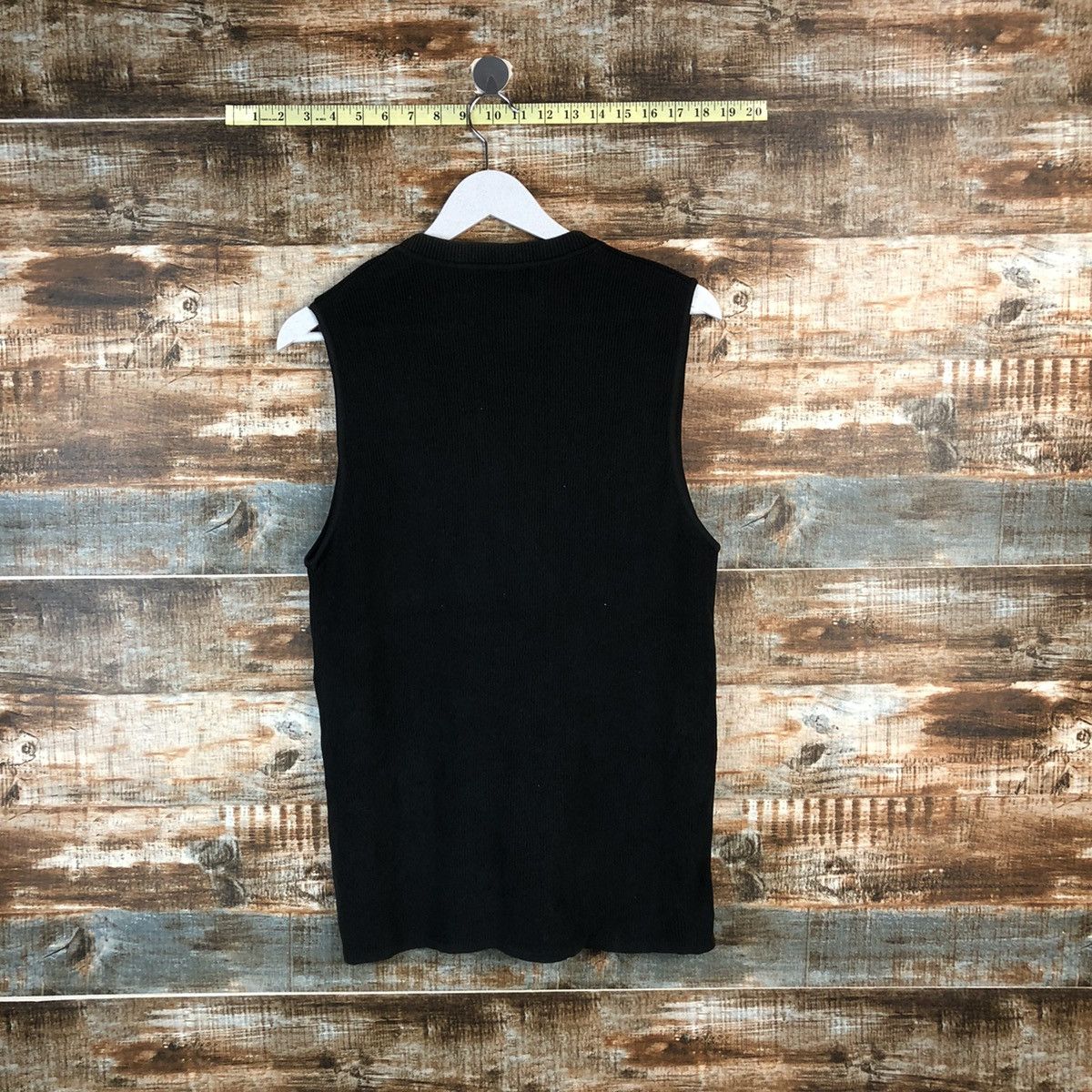 Japanese Brand Serio Mondo Black Vest Knitwear #A2205 Size US L / EU 52-54 / 3 - 14 Thumbnail