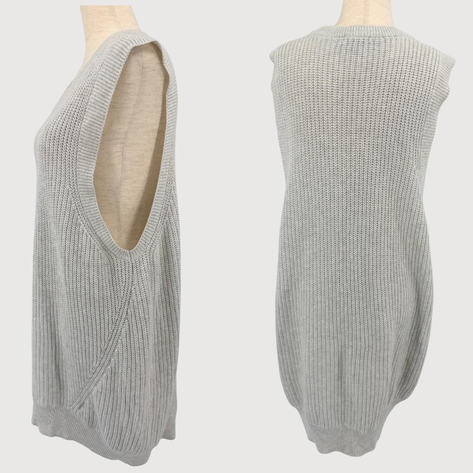 Other Intermix Cashmere Cotton Sweater Dress Vest Gray L Size L / US 10 / IT 46 - 3 Thumbnail