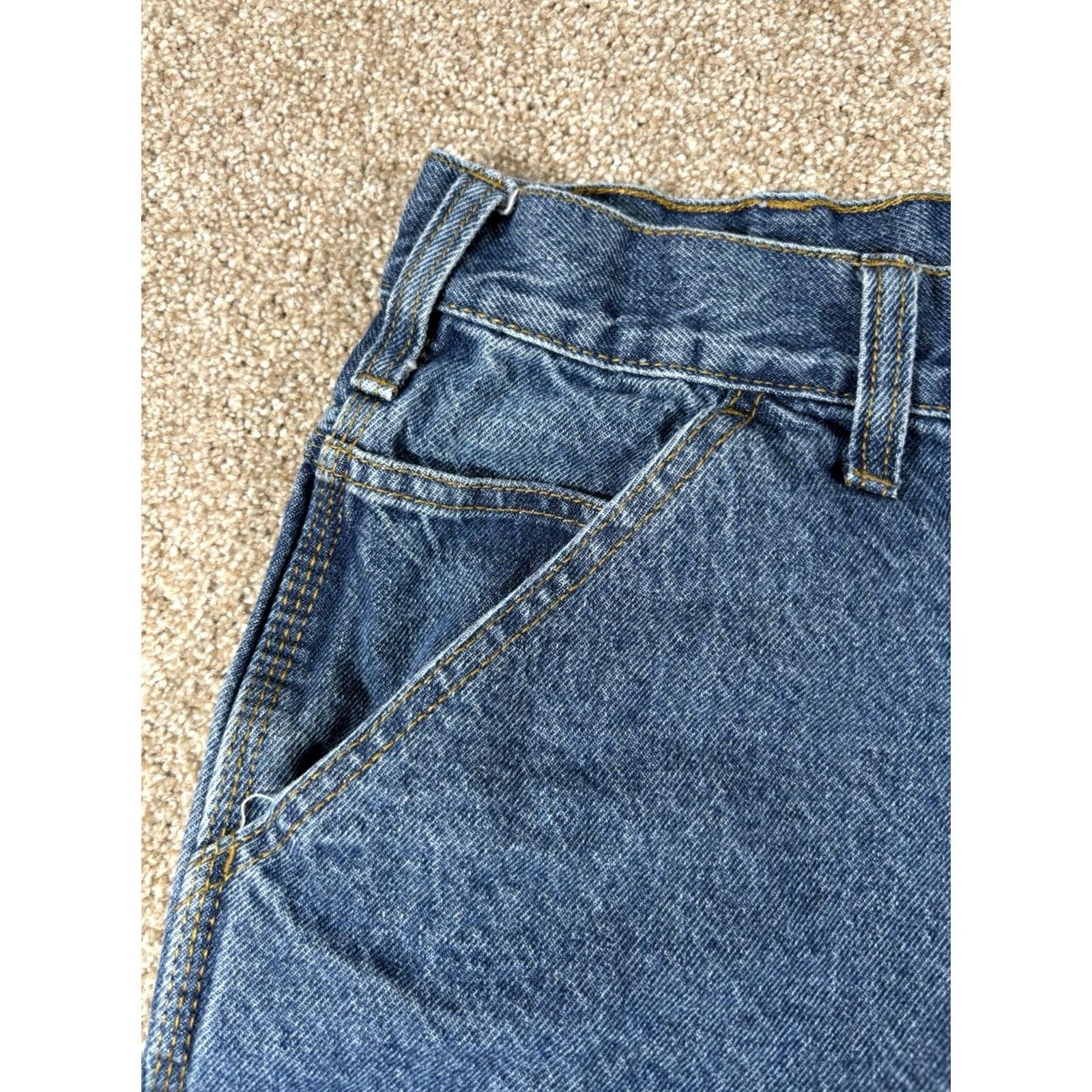 Denime VINTAGE Rural King Carpenter Jeans Mens 38x32 Denim Blue 90s Cowboy Nature USA Wide-Leg 5-Pocket Regular Jeans Men Size US 38 / EU 54 - 3 Thumbnail