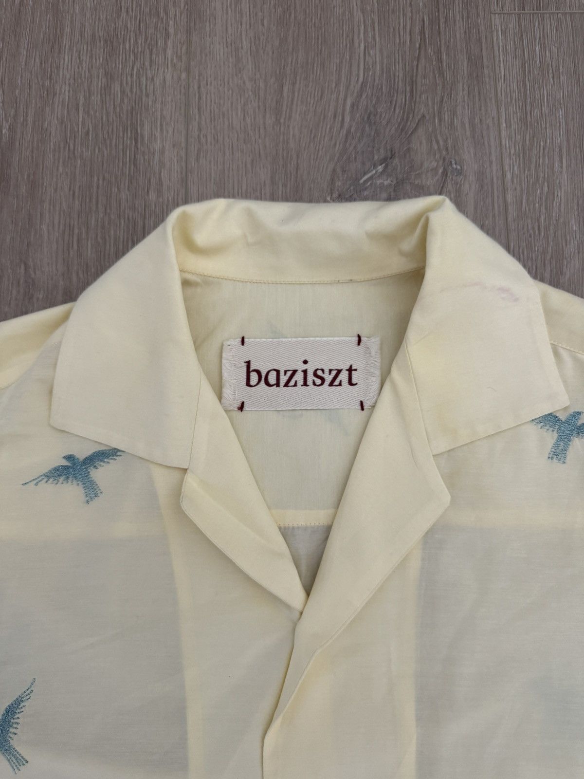 Other Baziszt Avian Bird Embroidered Camp Collar Silk Blend Shirt Size US M / EU 48-50 / 2 - 3 Thumbnail