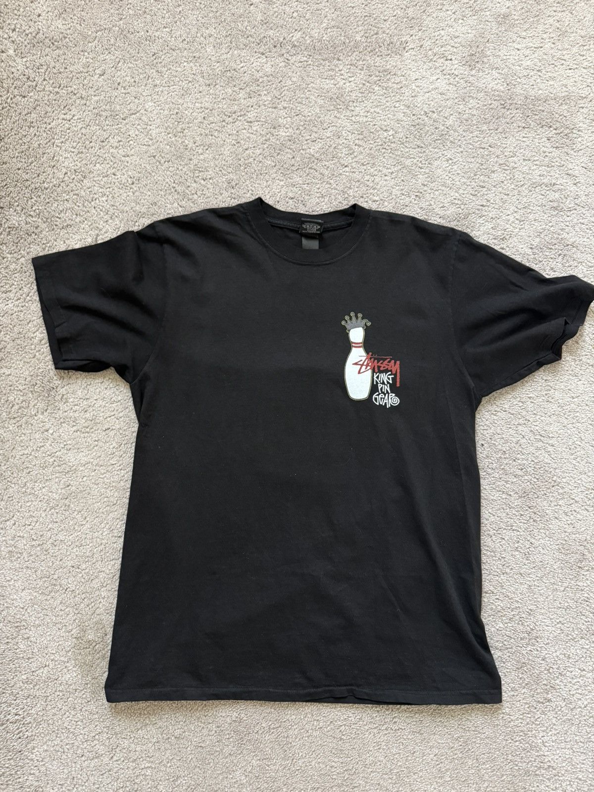 Stussy Black Stussy Kingpin Pigment Dyed Tee Size Medium Size US M / EU 48-50 / 2 - 2 Thumbnail