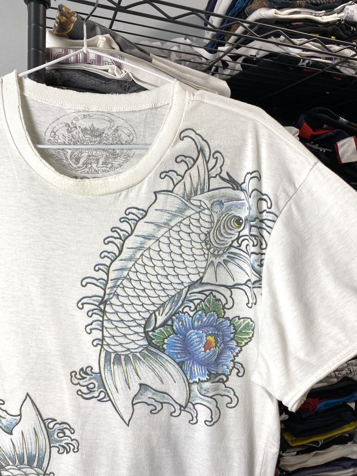 Ed Hardy Vintage Japan Style Fish Prints T Shirt Ed Hardy Style Size US L / EU 52-54 / 3 - 3 Thumbnail