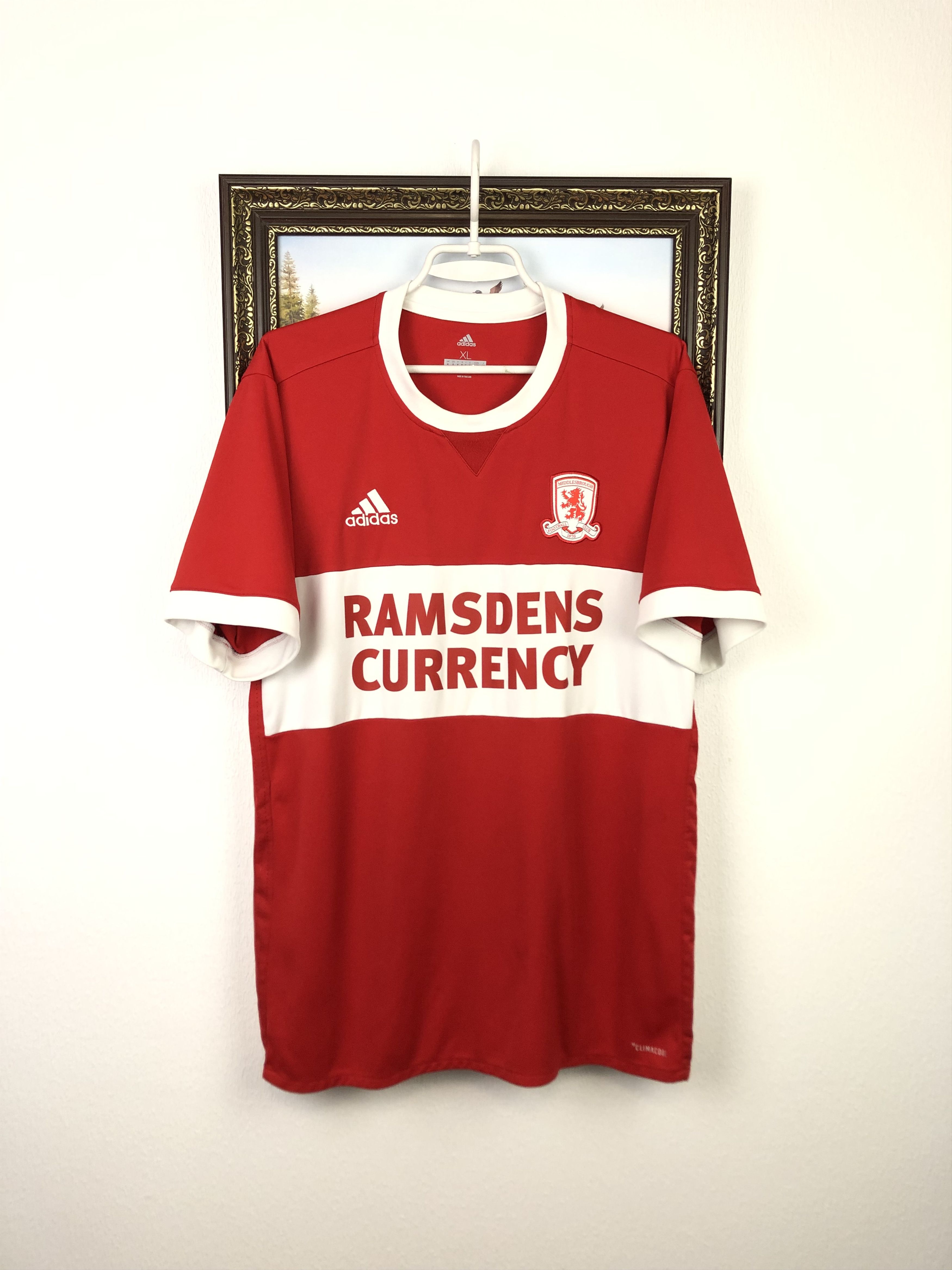 Adidas Middlesbrough Home football shirt 2017 Adidas Soccer Jersey Size US XL / EU 56 / 4 - 1 Thumbnail