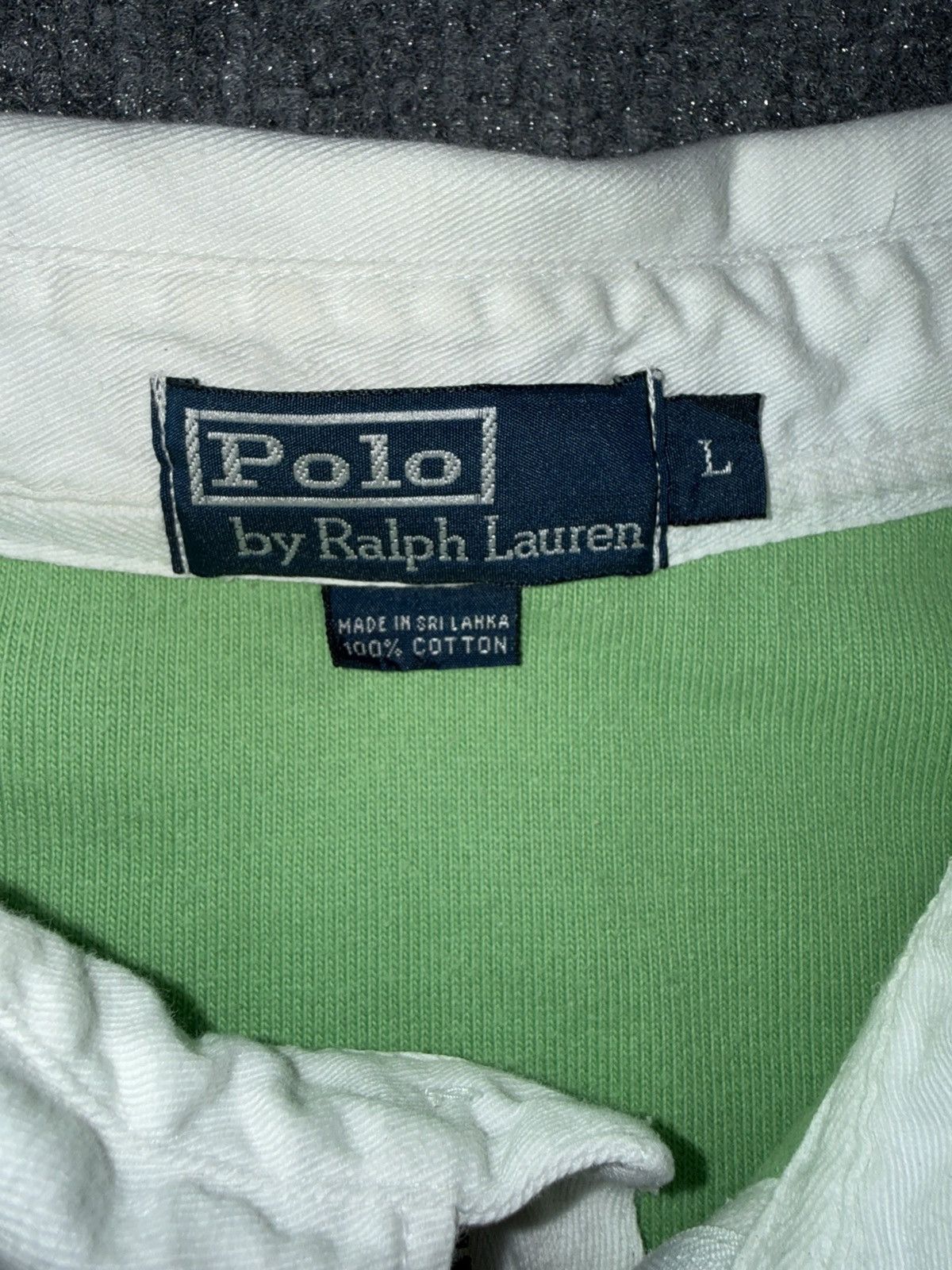 Polo Ralph Lauren Vintage Polo Ralph Lauren Rugby Shirt L Green Stripe Zip Up Size US L / EU 52-54 / 3 - 5 Thumbnail